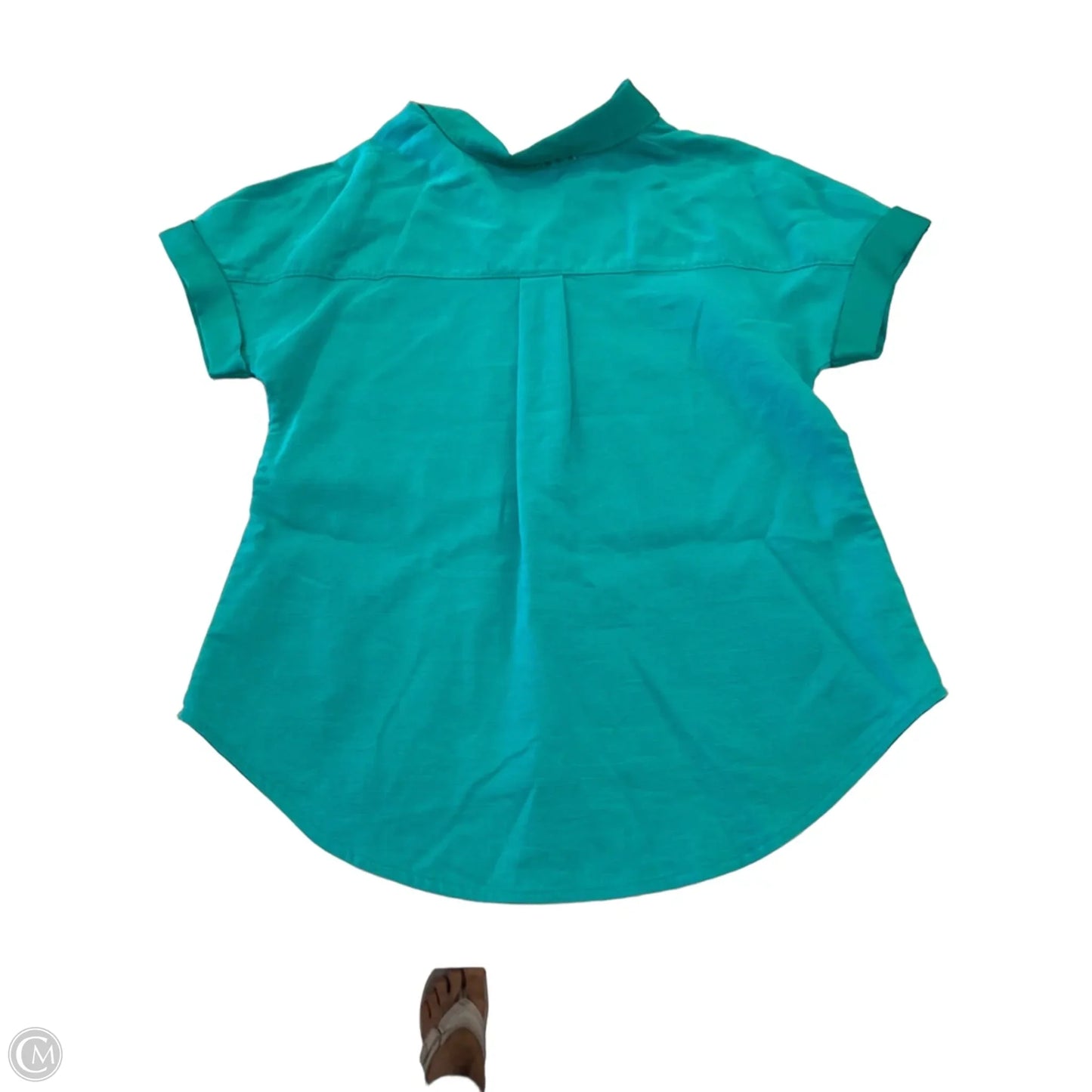 Blouse Short Sleeve By Chicos In Green, Size: S