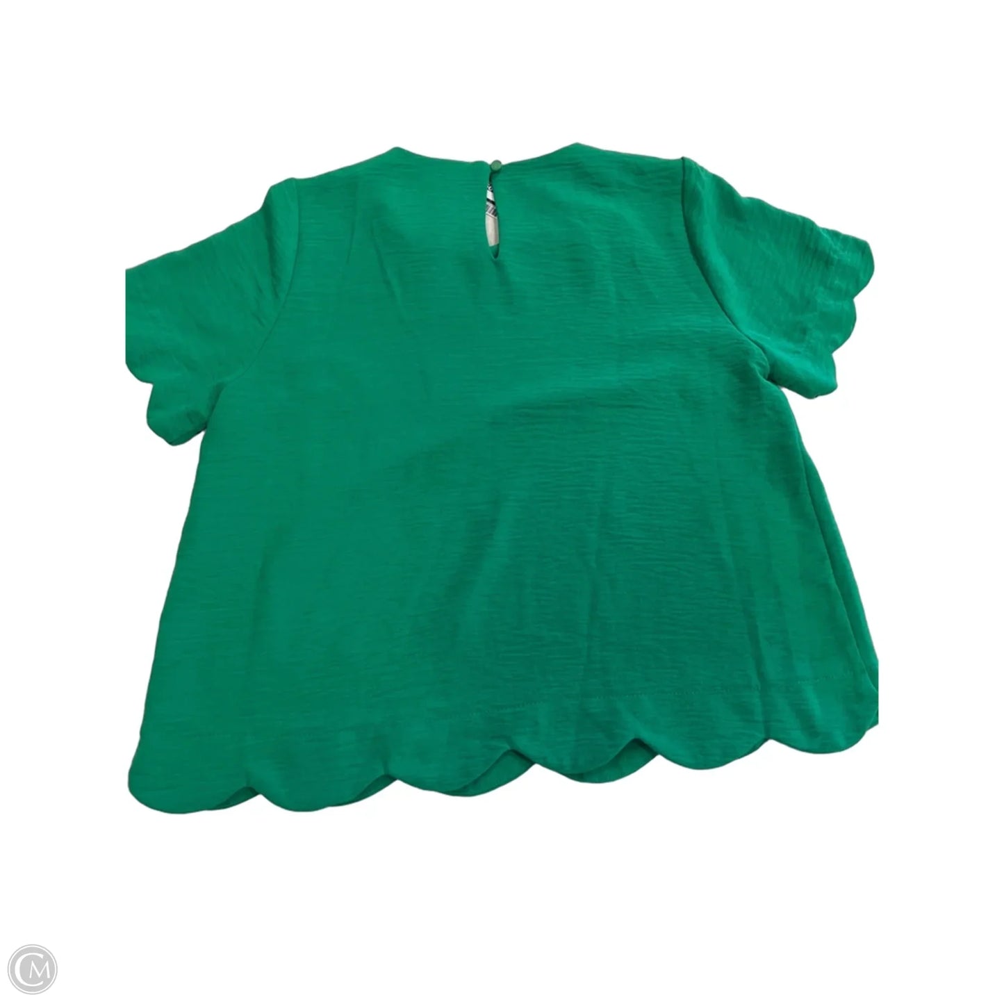 Blouse Short Sleeve By Monteau In Grey, Size: L