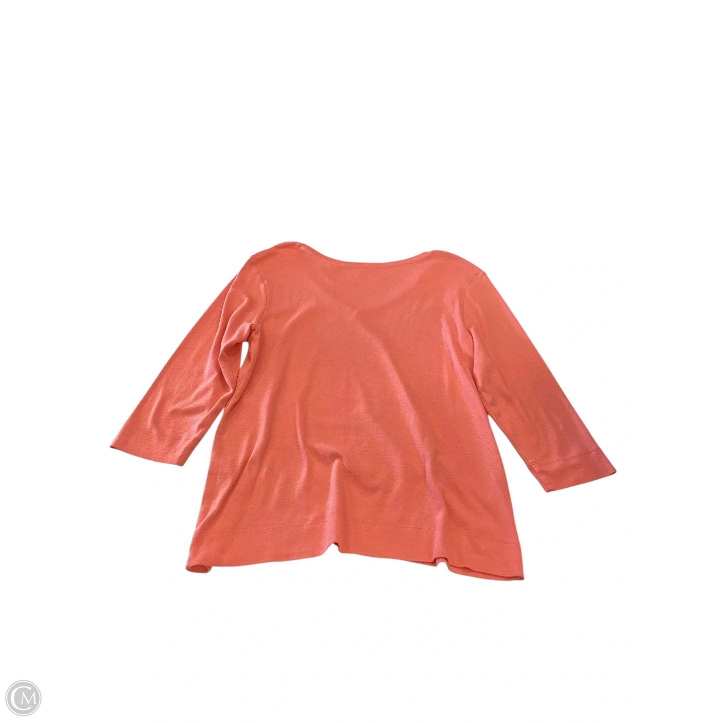 Top 3/4 Sleeve By Chicos In Orange, Size: 1
