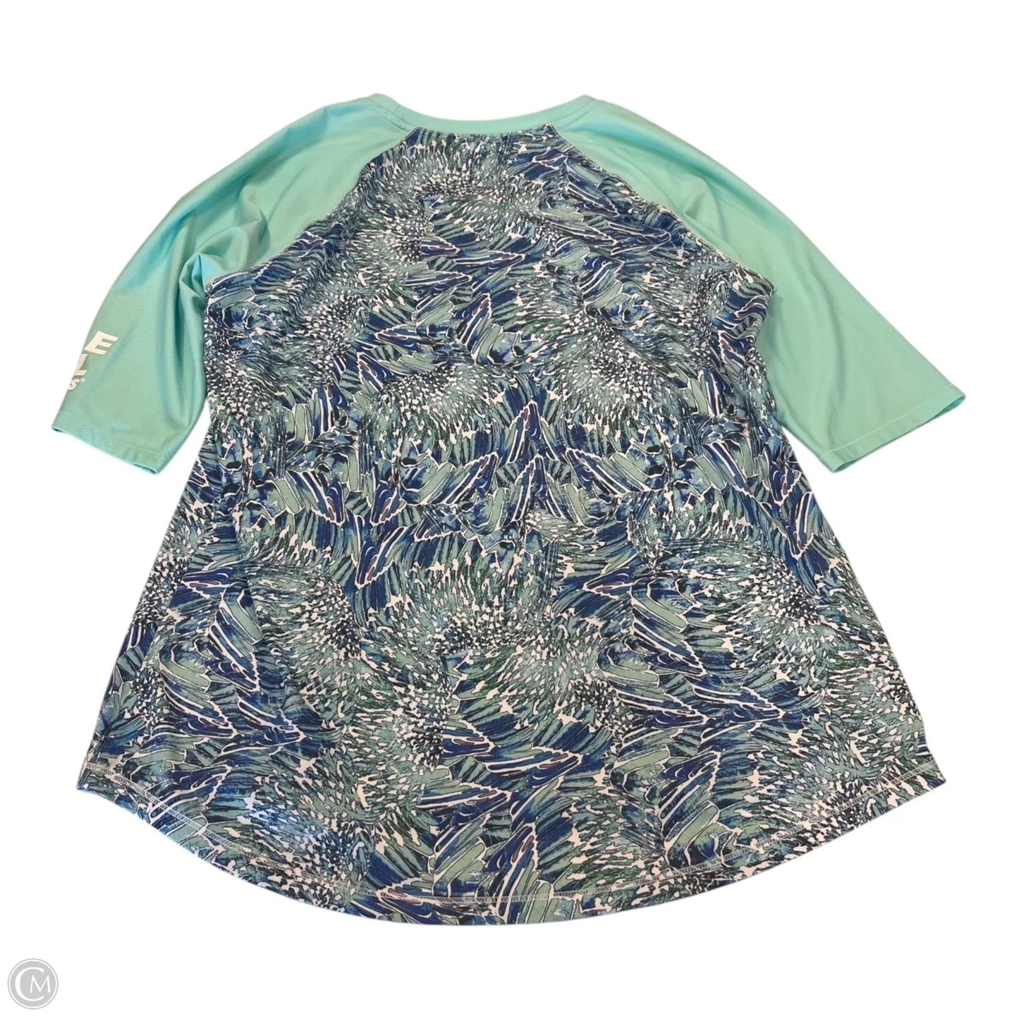 Top 3/4 Sleeve By Reel Legends In Blue & Green, Size: L