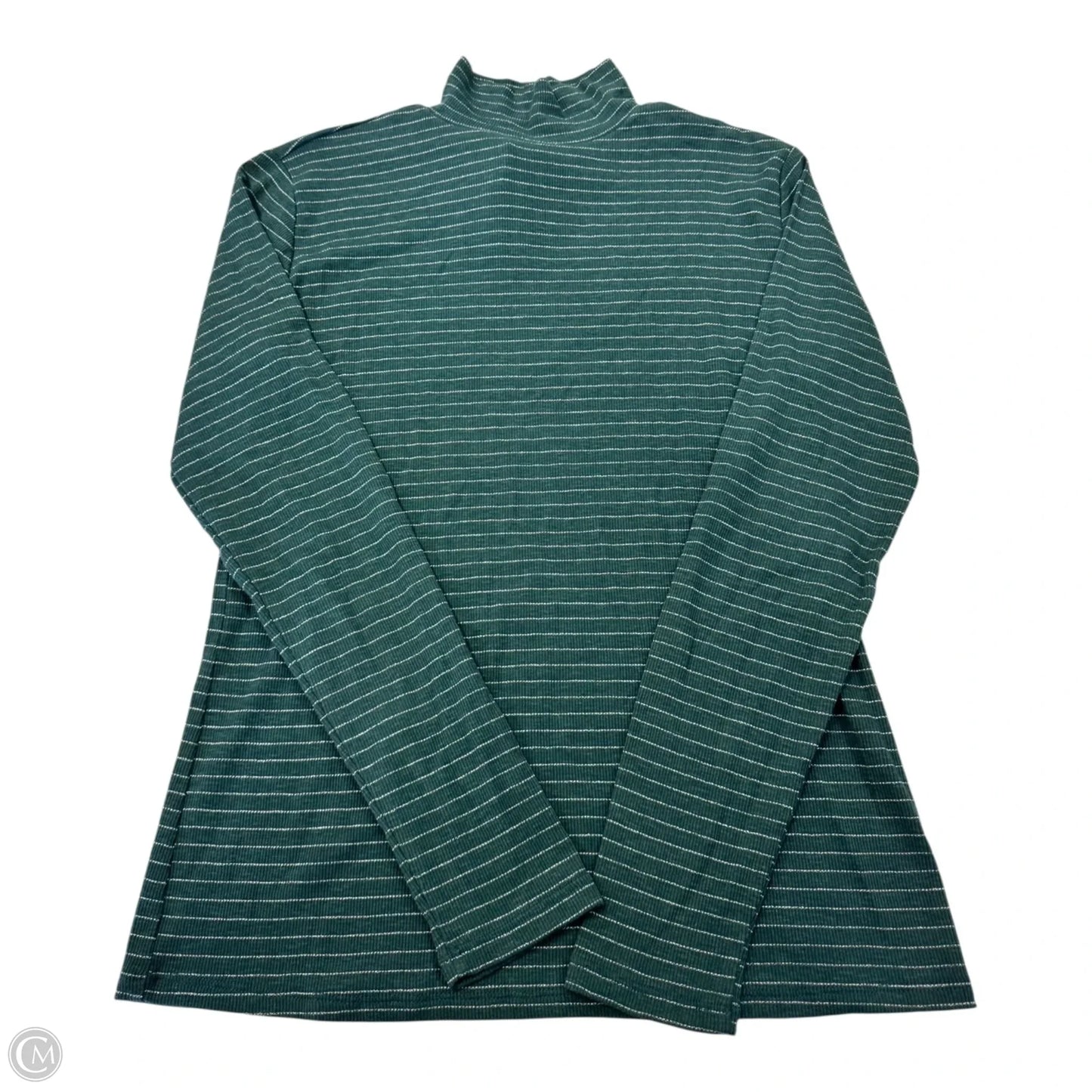 Top Long Sleeve By Nine West In Green & Silver, Size: L