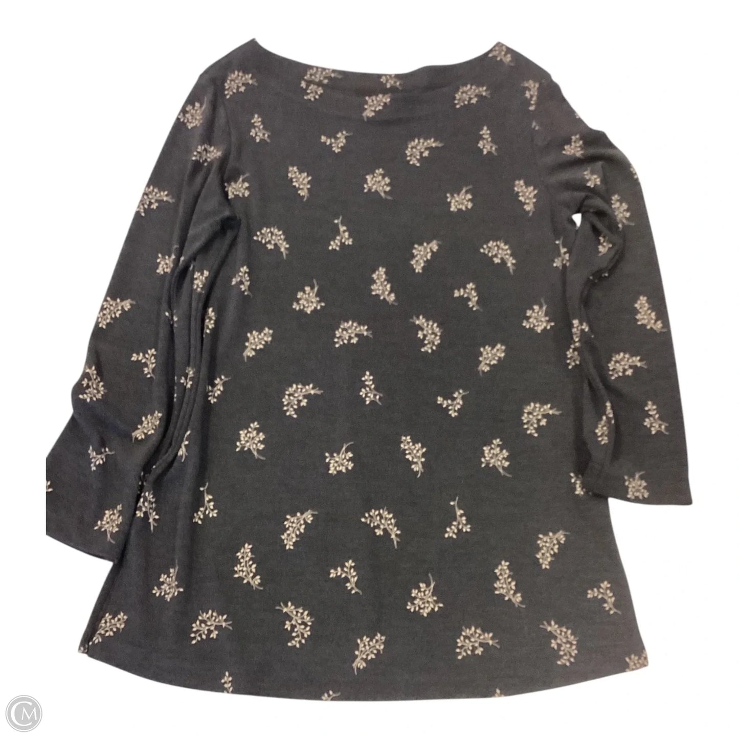 Tunic Long Sleeve By Carole Little In Grey, Size: L