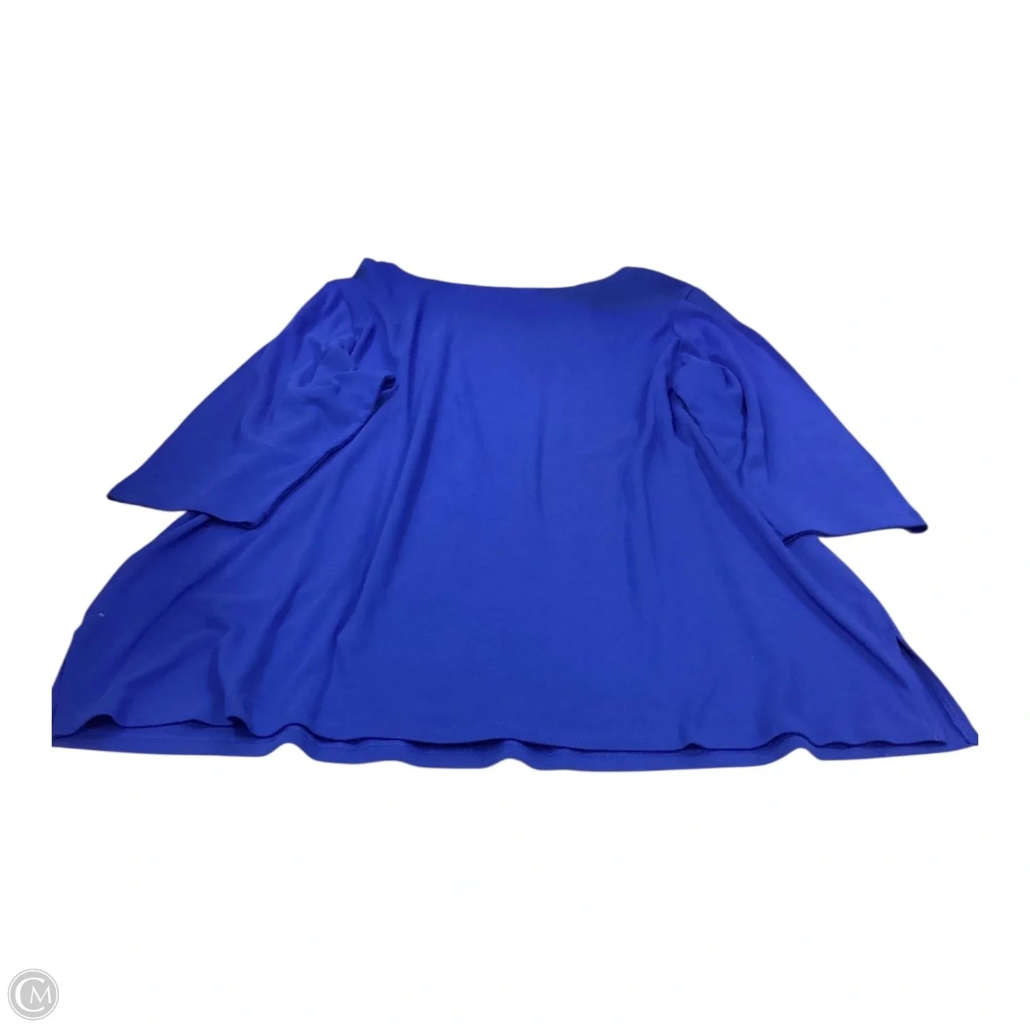 Tunic 3/4 Sleeve By Karen Scott In Blue, Size: 3x