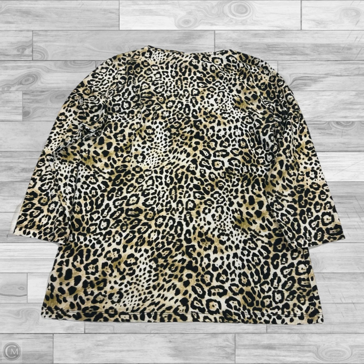 Top 3/4 Sleeve By Jones New York In Animal Print, Size: L