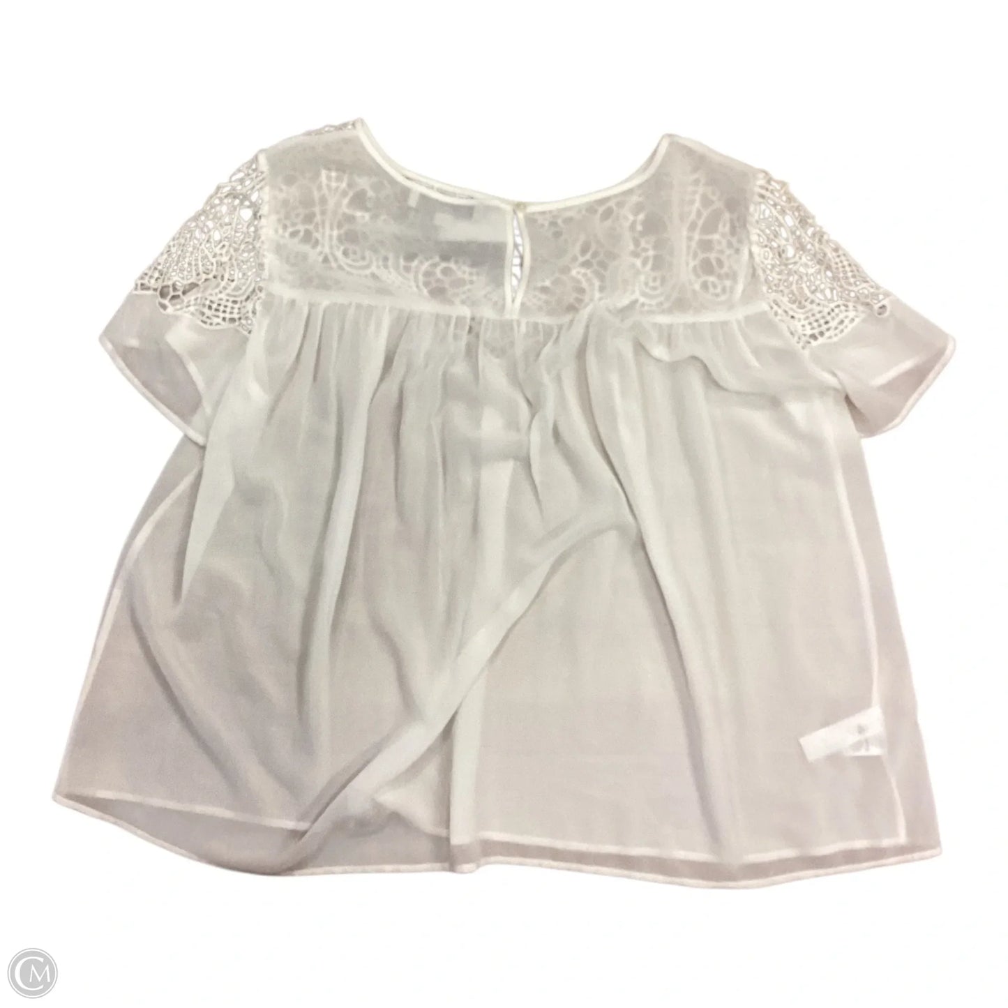 Top Short Sleeve By Loft In White, Size: L