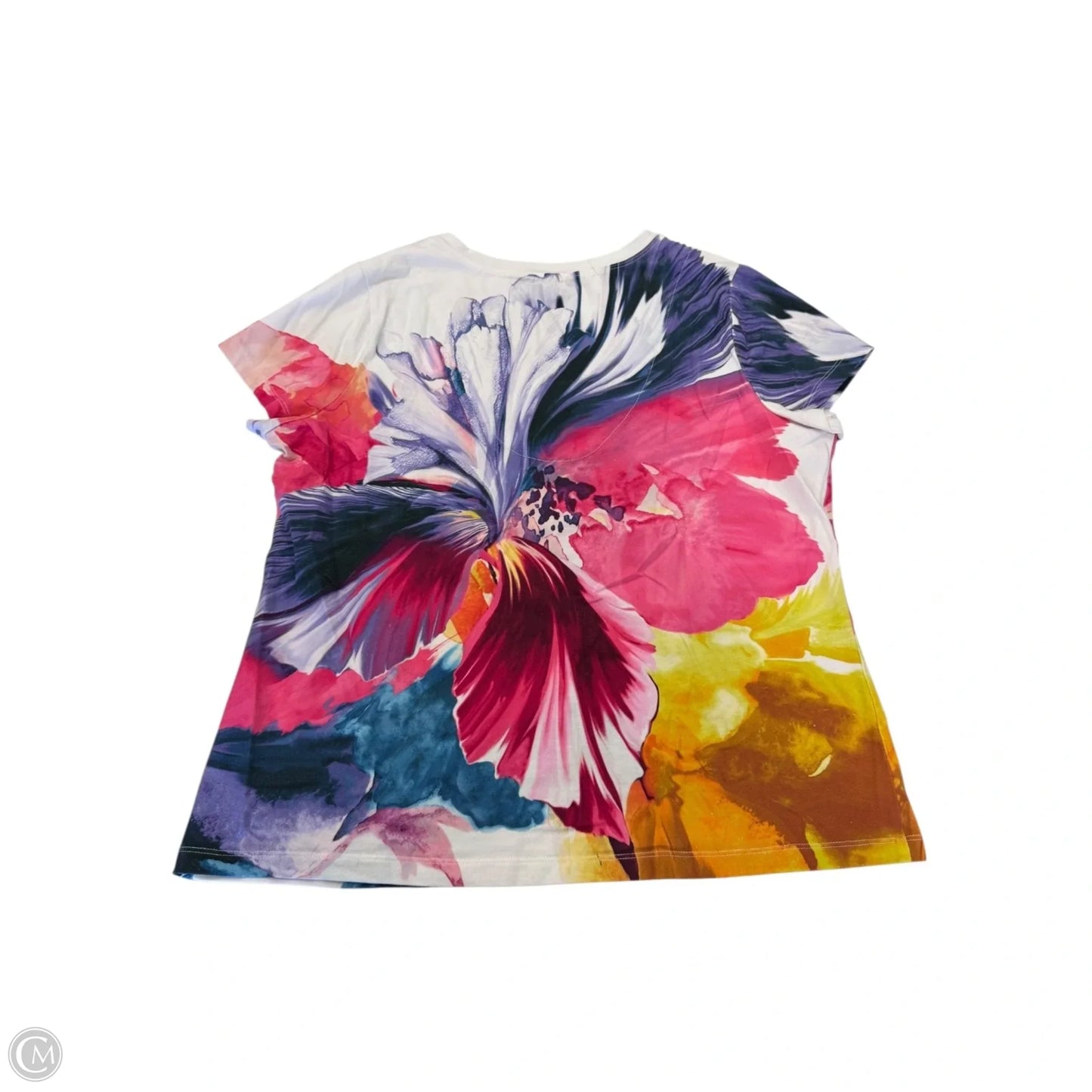 Top Short Sleeve By Chicos In Floral Print, Size: L