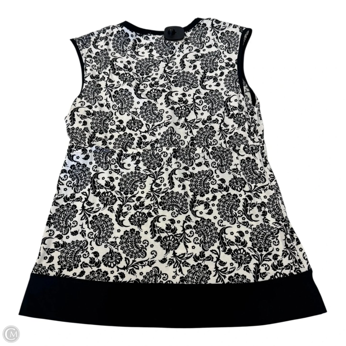 Top Sleeveless By Loft In Black & White, Size: M