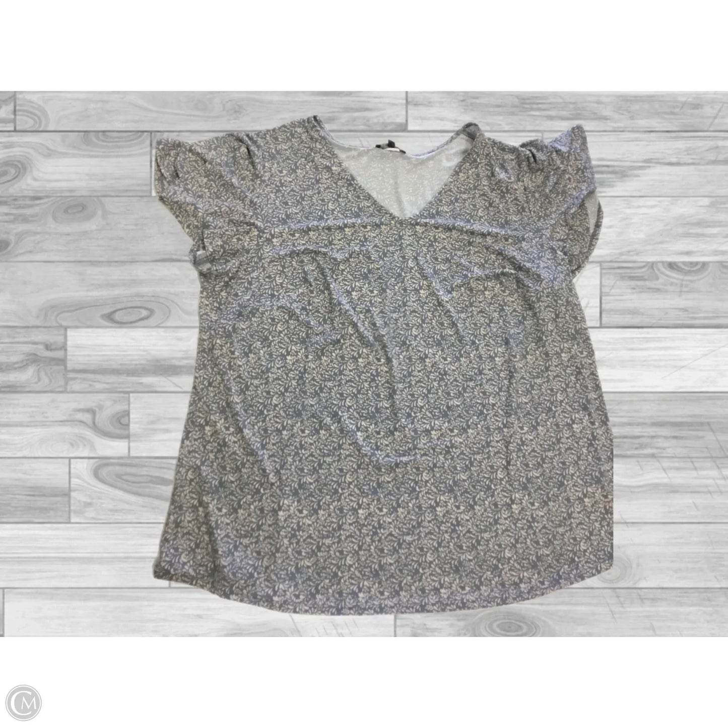 Top Short Sleeve By Adrianna Papell In Grey, Size: 1x