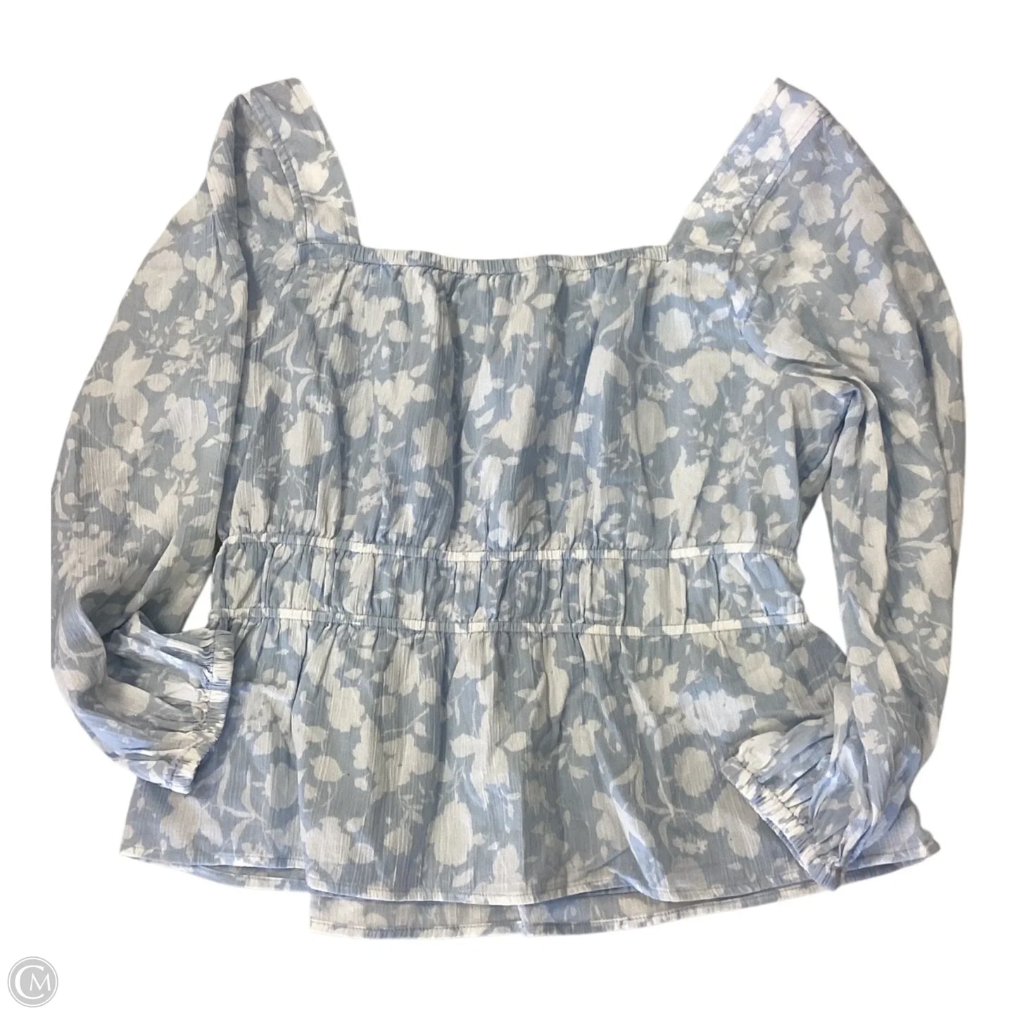 Top 3/4 Sleeve By Free Assembly In Blue, Size: Xl