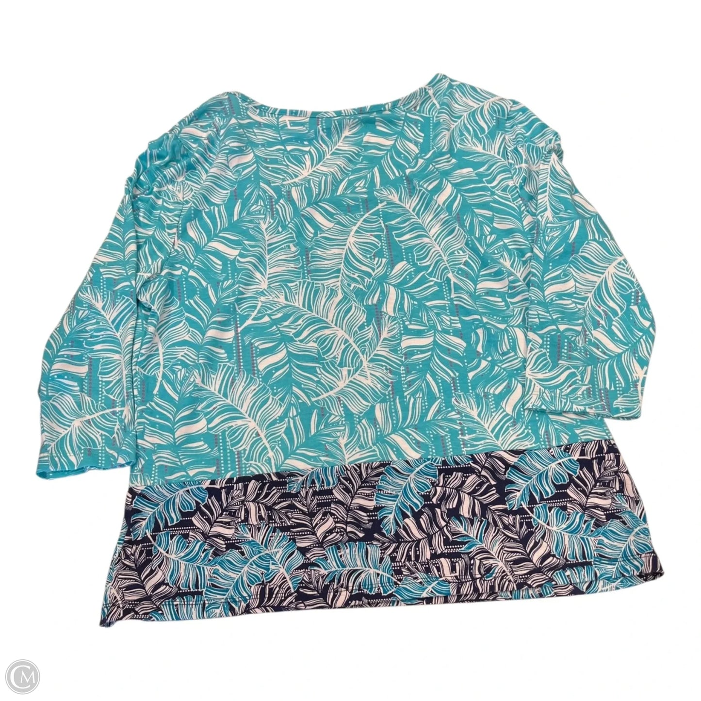 Top 3/4 Sleeve By Clothes Mentor In Tropical Print, Size: Xlp