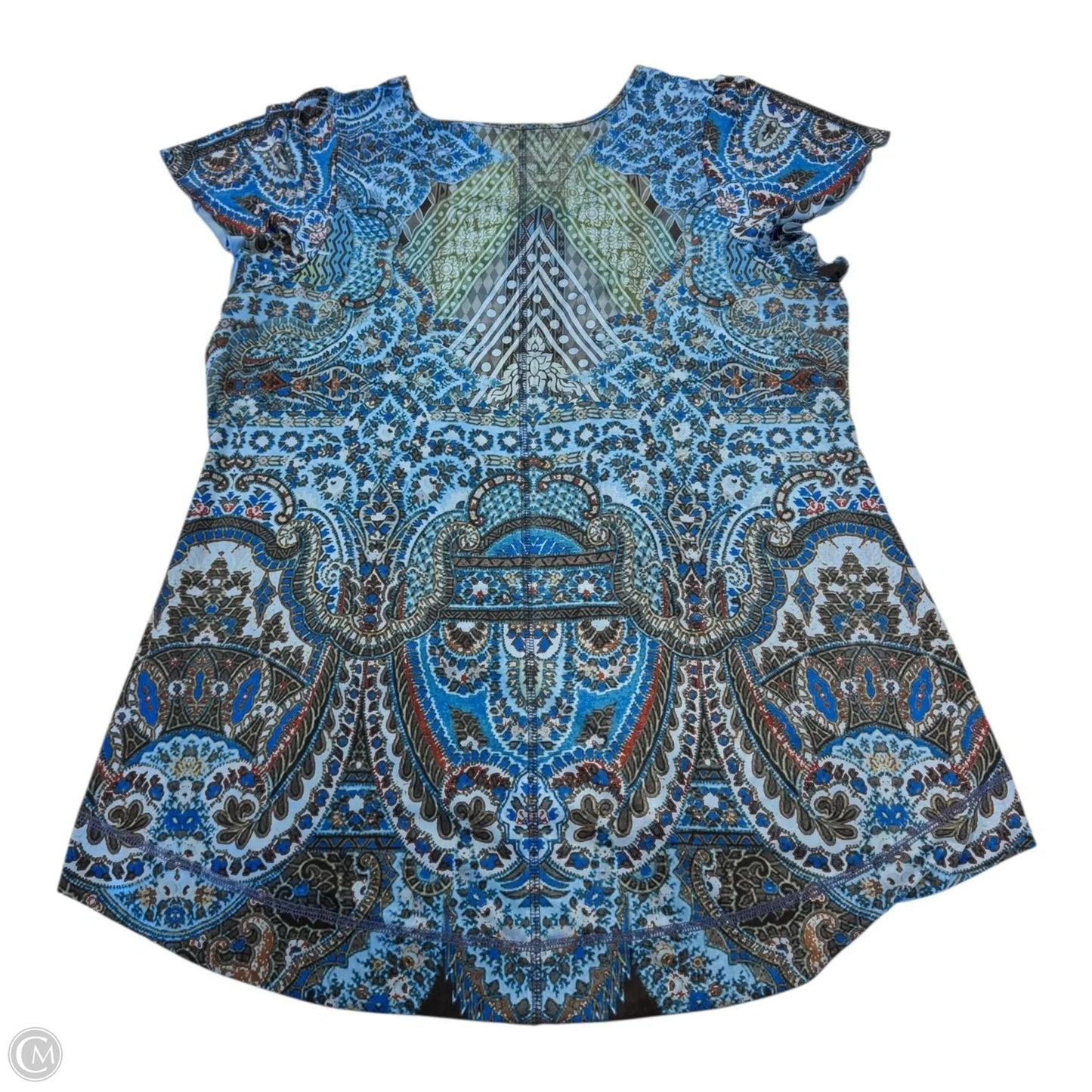 Top Short Sleeve By Apt 9 In Blue, Size: 1x
