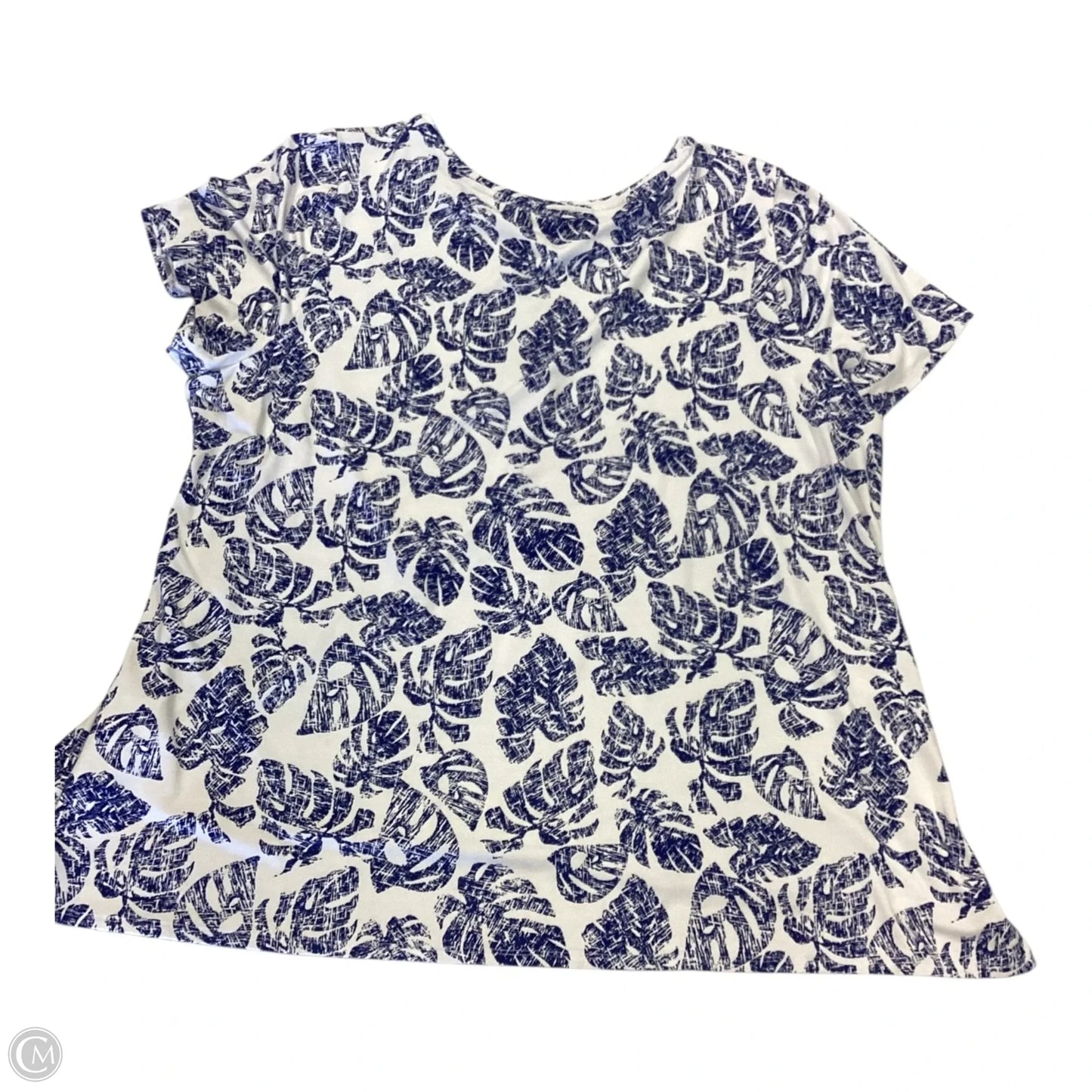 Top Short Sleeve By Alfani In Blue, Size: 2x