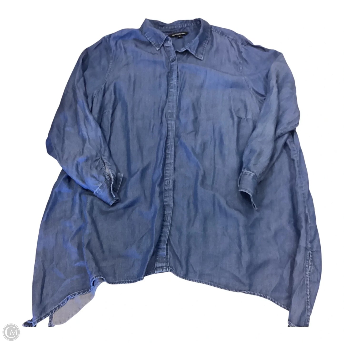 Top Long Sleeve By Zac And Rachel In Blue, Size: 3x