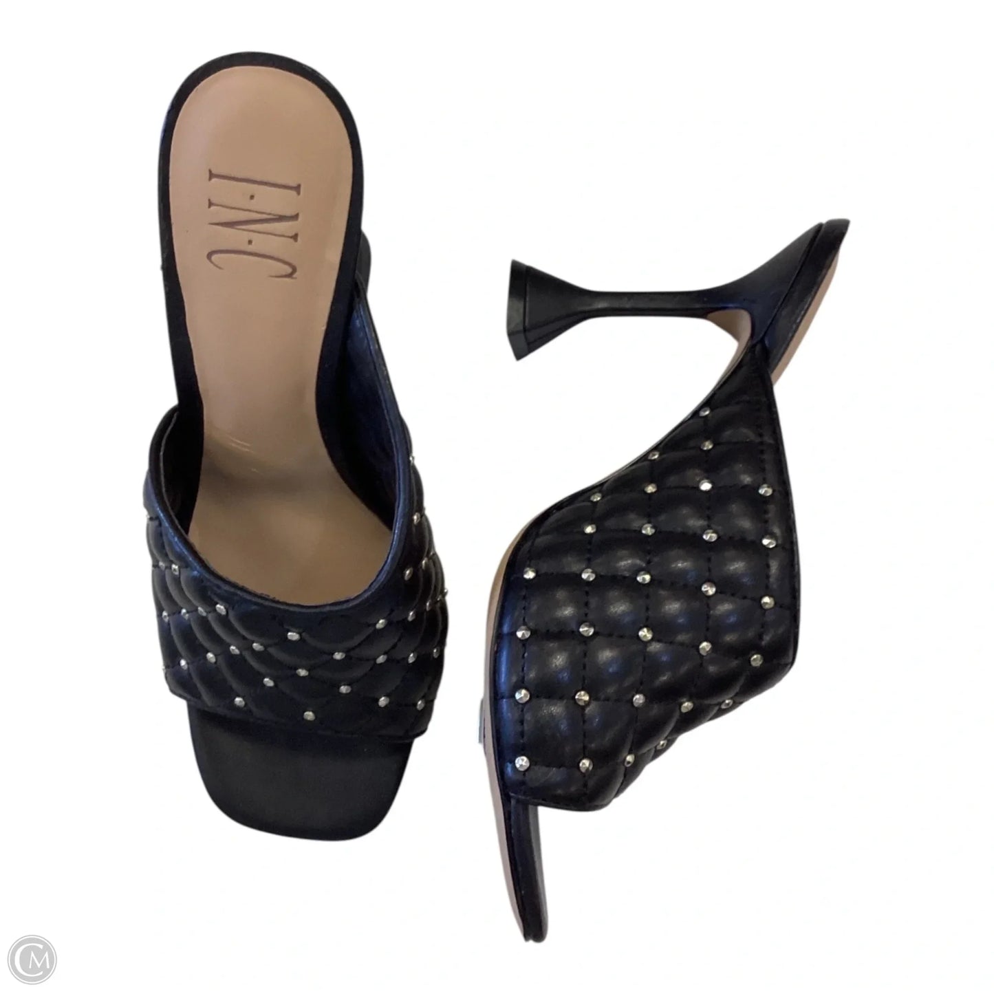 Sandals Heels Kitten By Inc In Black, Size: 6.5