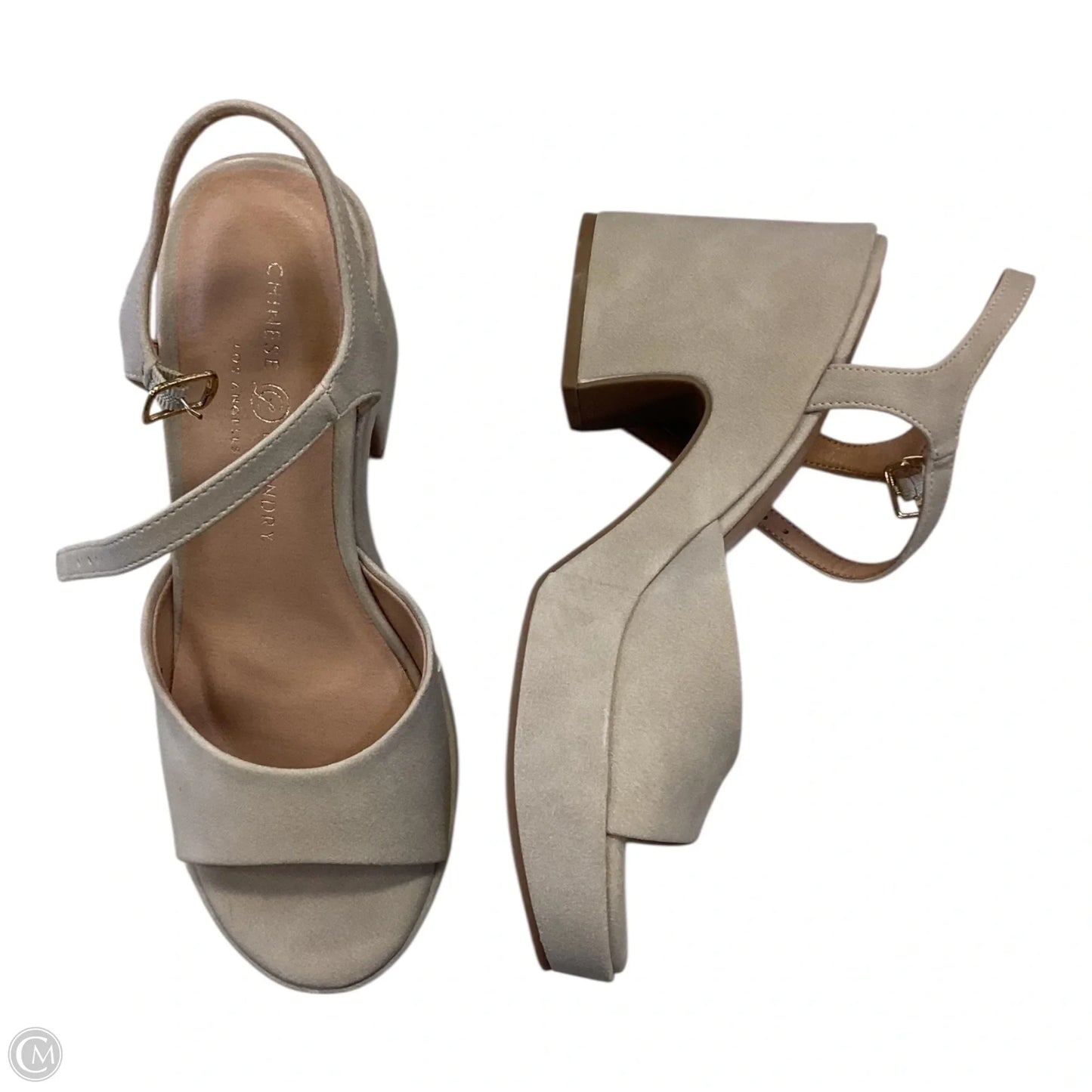 Sandals Heels Block By Chinese Laundry In Tan, Size: 6.5