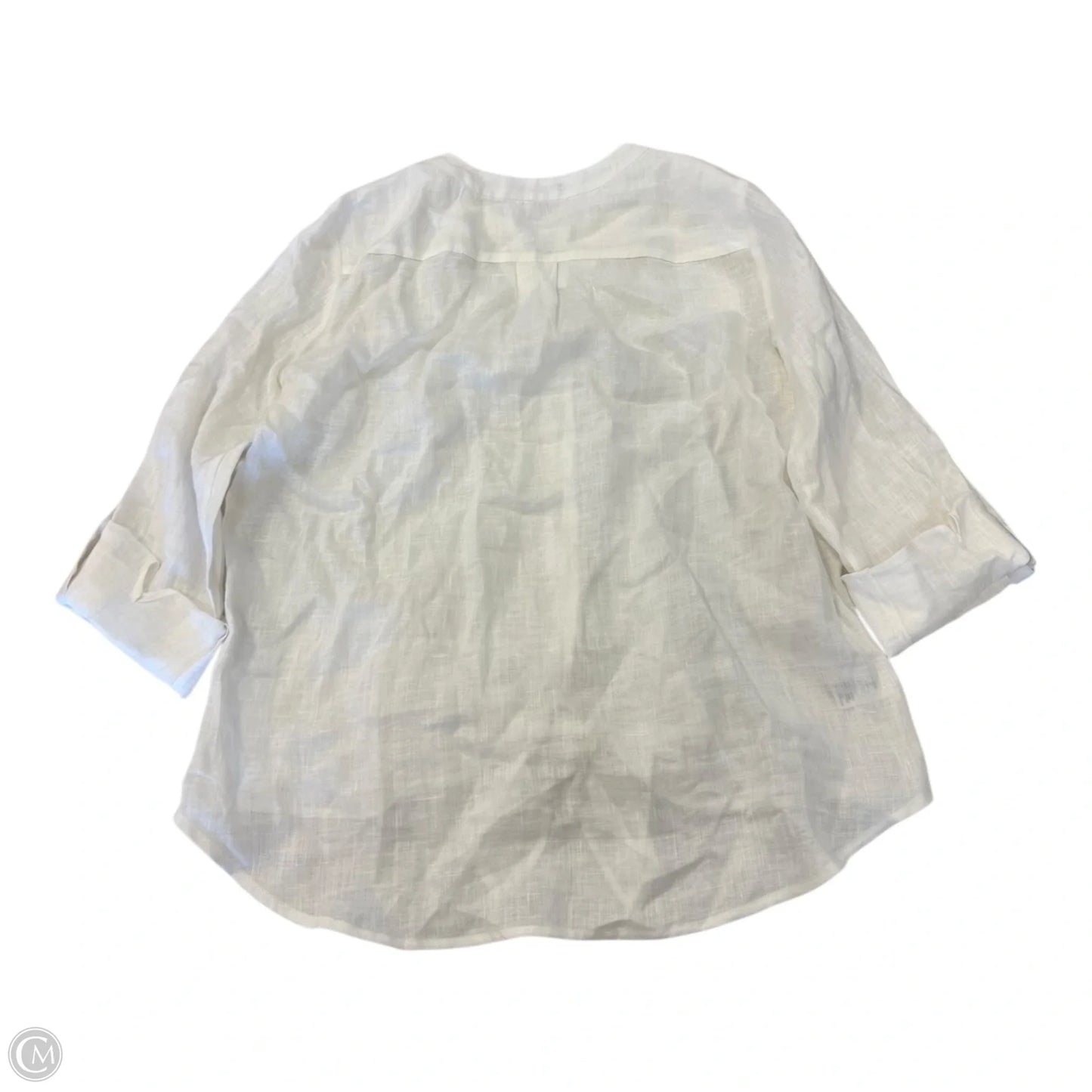 Top Long Sleeve By Ann Taylor In White, Size: M