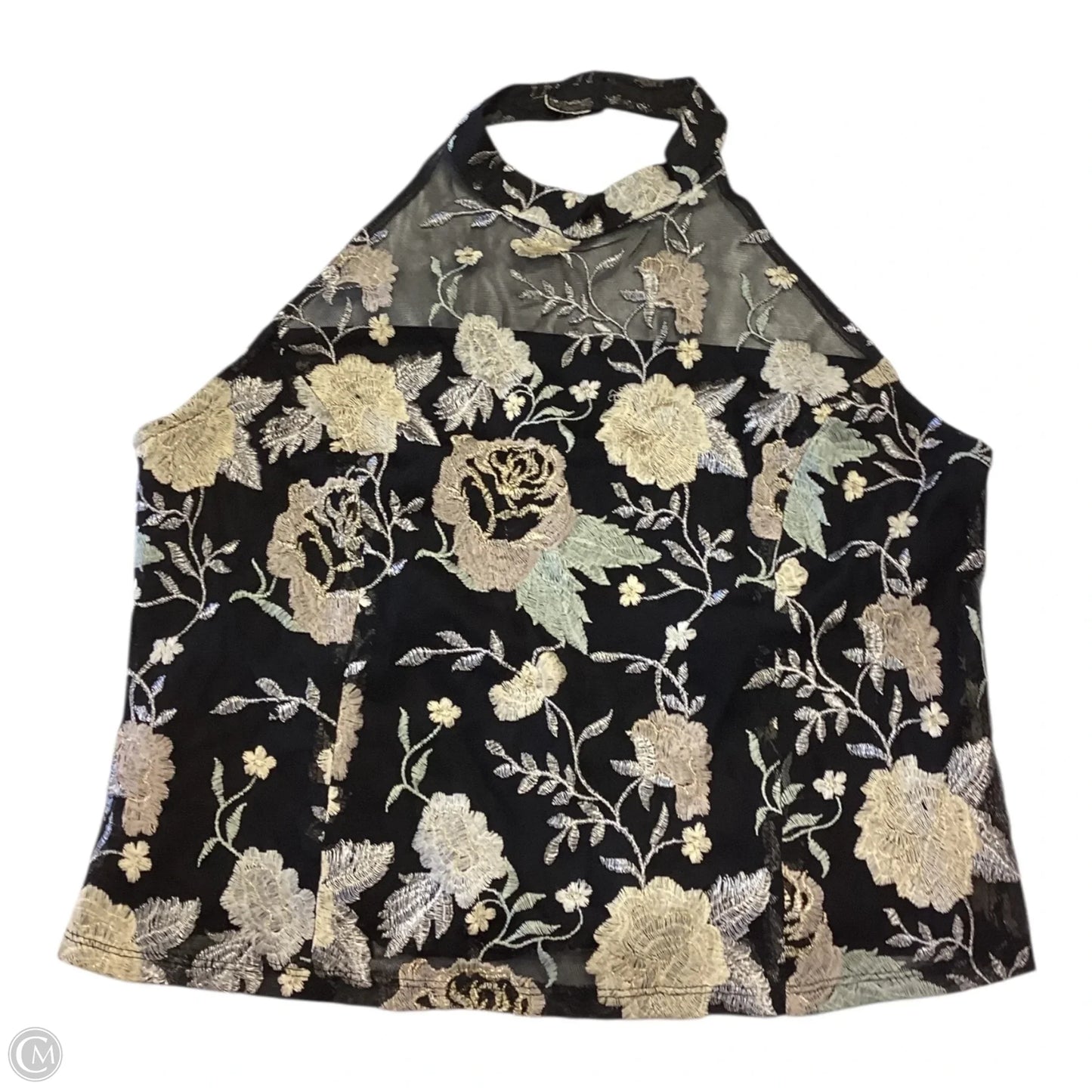 Top Sleeveless By Jeffrey And Dara In Black & Gold, Size: 14