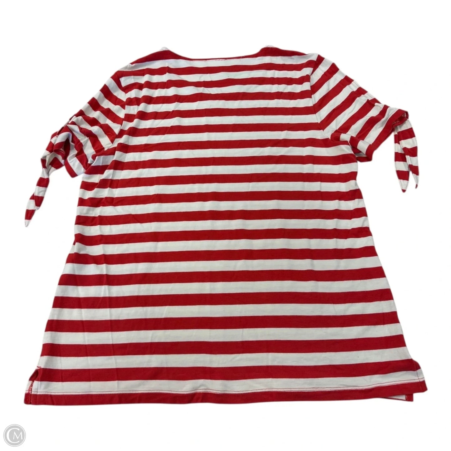 Top Short Sleeve By Chicos In Striped Pattern, Size: L