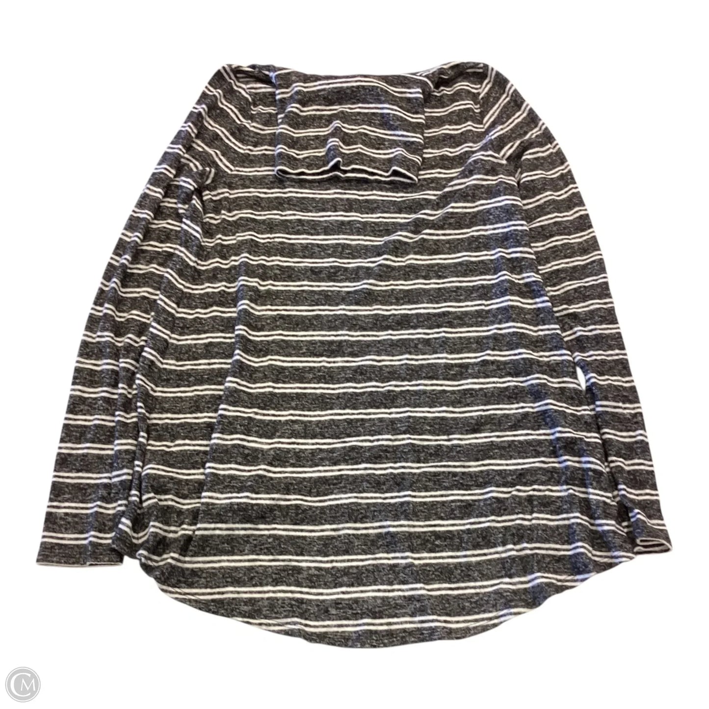 Top Long Sleeve By Merona In Grey & White, Size: S