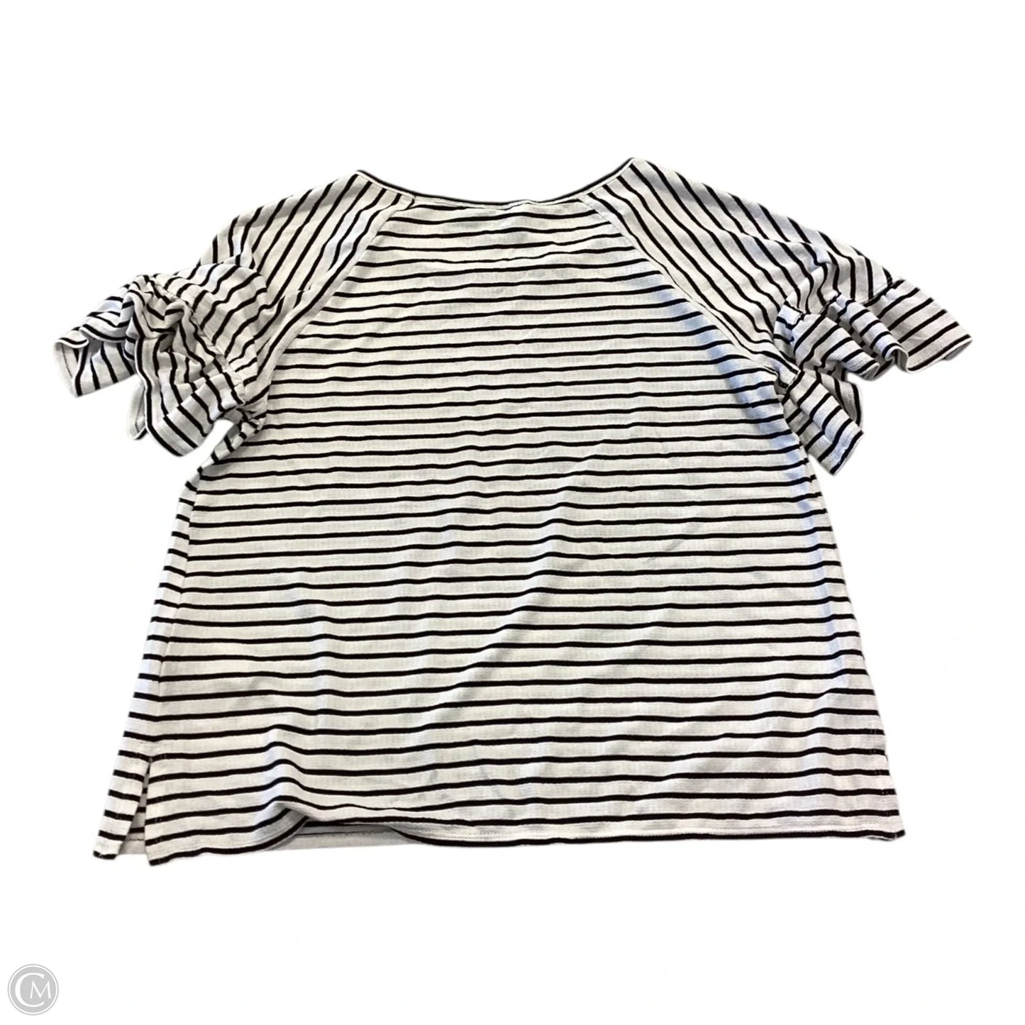 Top Short Sleeve By Max Studio In Striped Pattern, Size: M