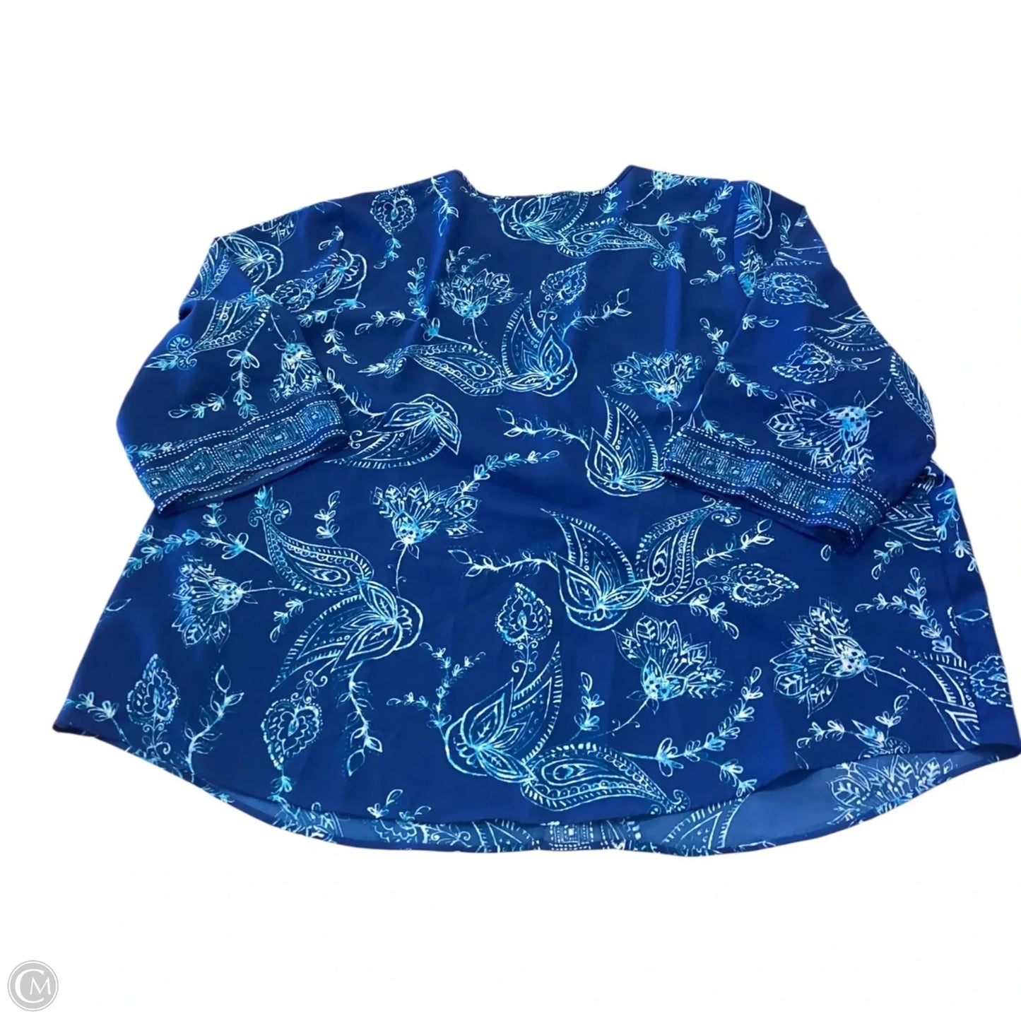 Blouse Short Sleeve By Kim Rogers In Blue, Size: 3x