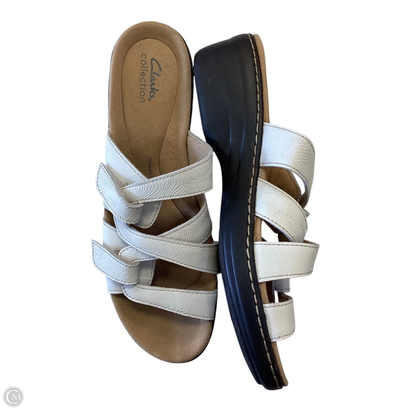 Sandals Heels Block By Clarks In White, Size: 11
