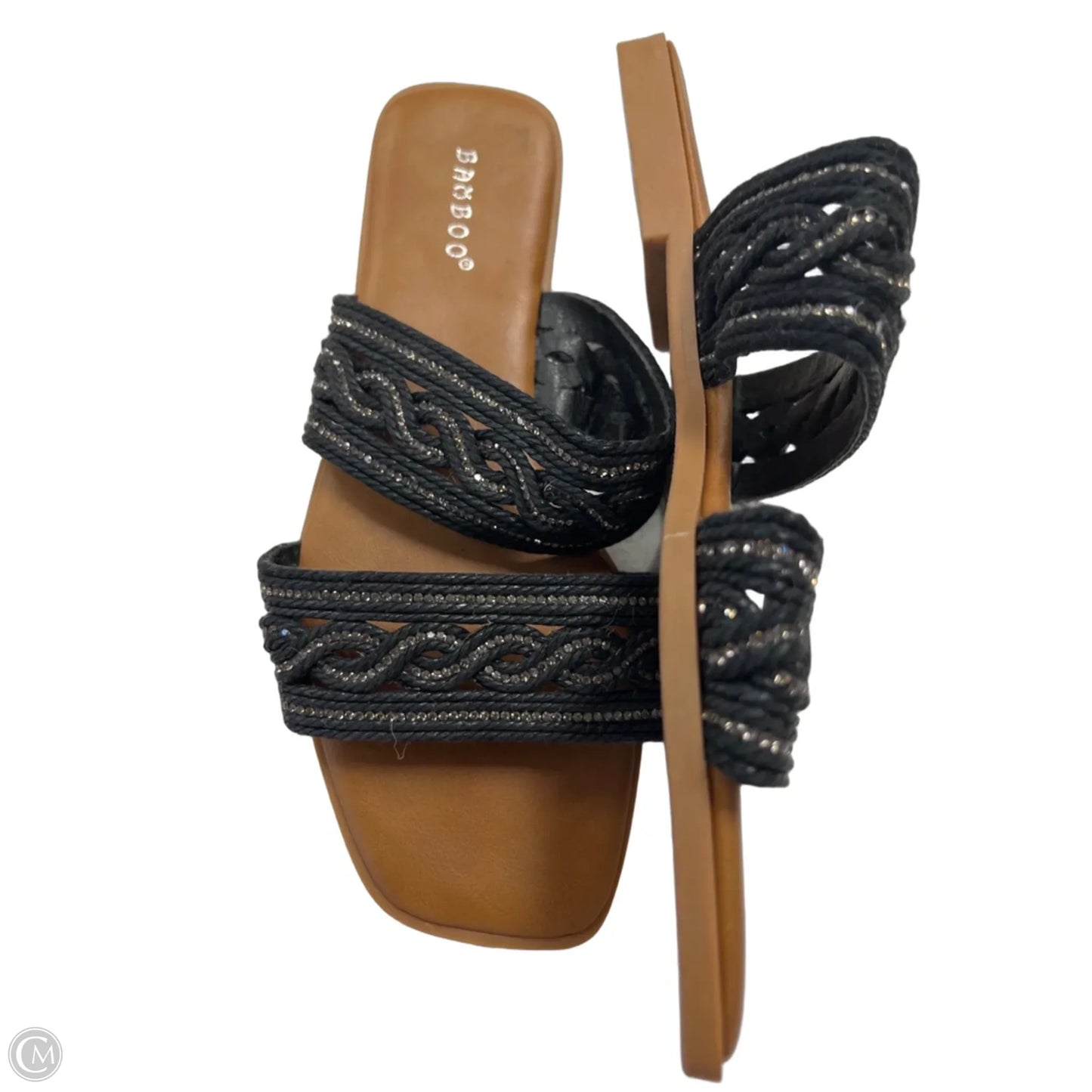 Sandals Flats By Bamboo In Black, Size: 8