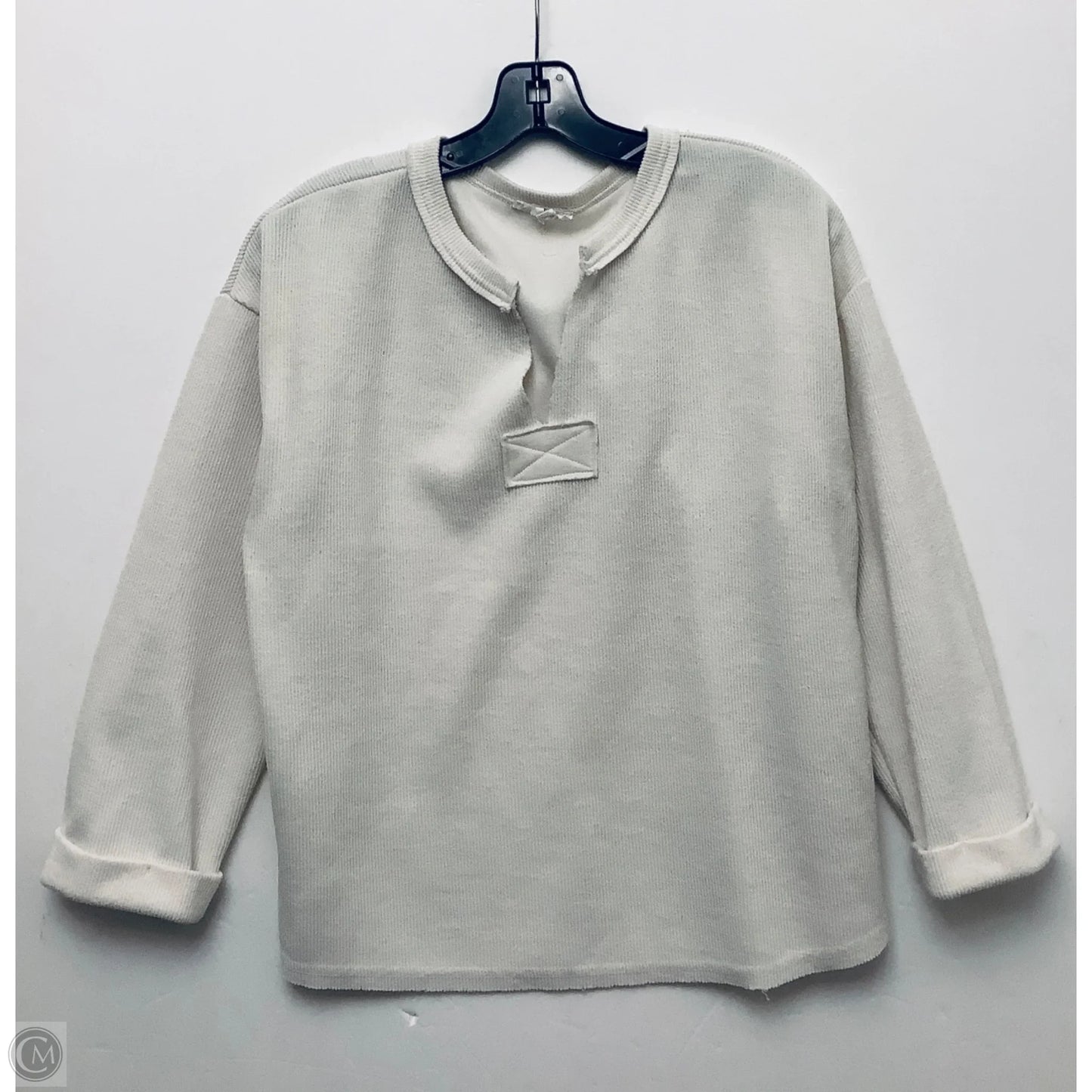 Top Long Sleeve By Blu Pepper In Cream, Size: M
