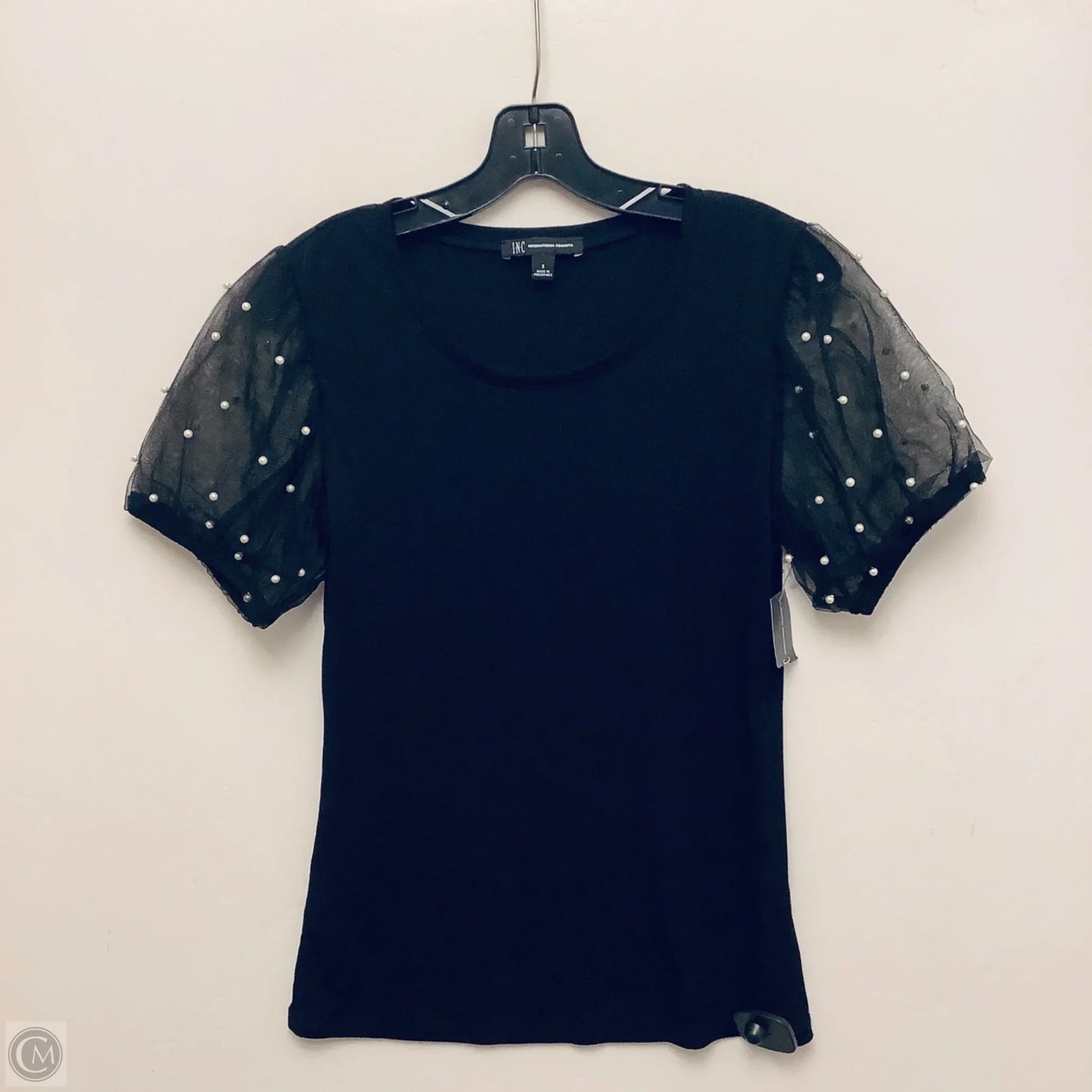 Top Short Sleeve By Inc In Black, Size: S