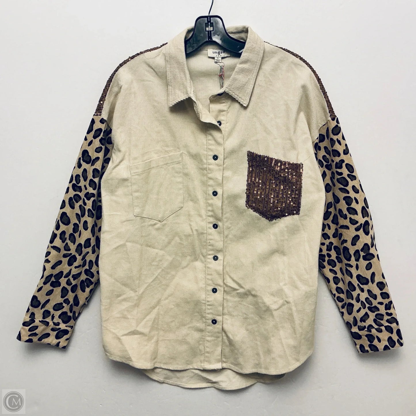 Jacket Shirt By Umgee In Tan, Size: S