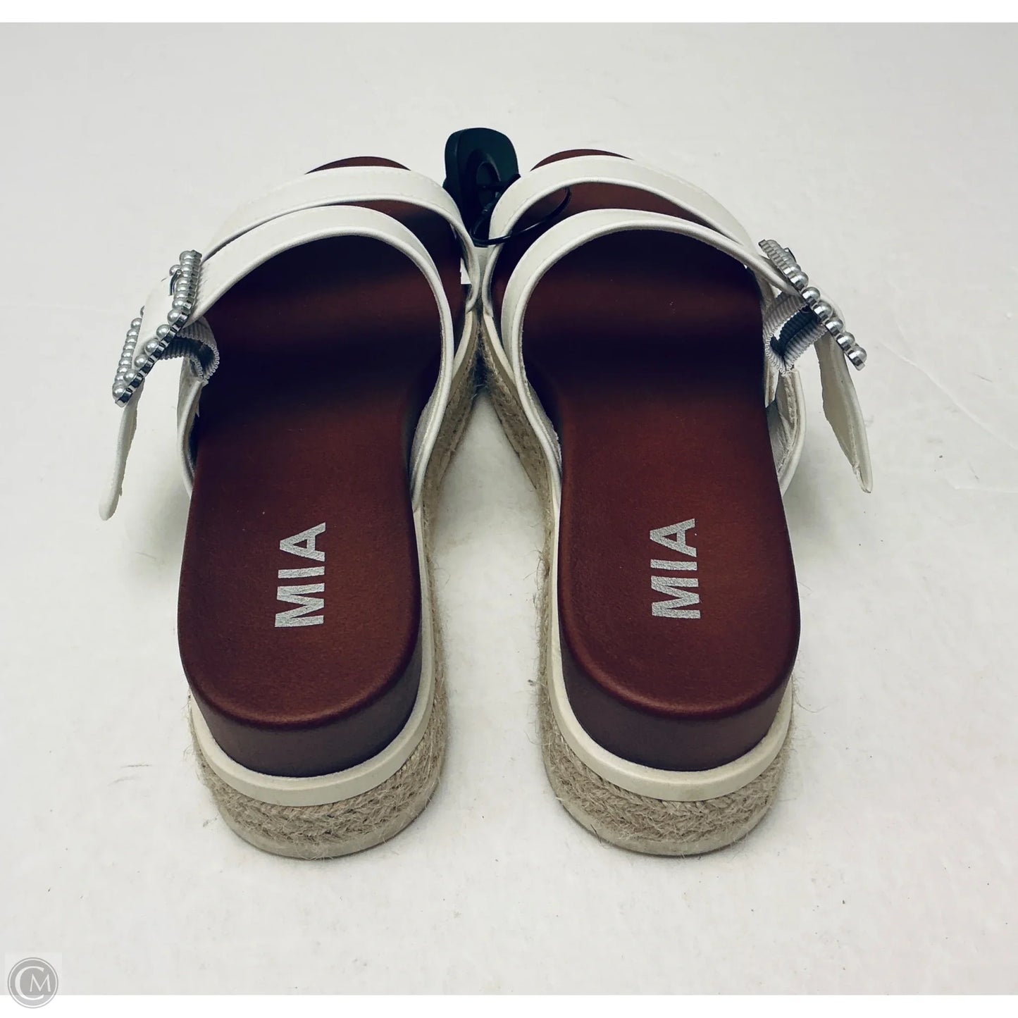 Sandals Heels Wedge By Mia In White, Size: 7