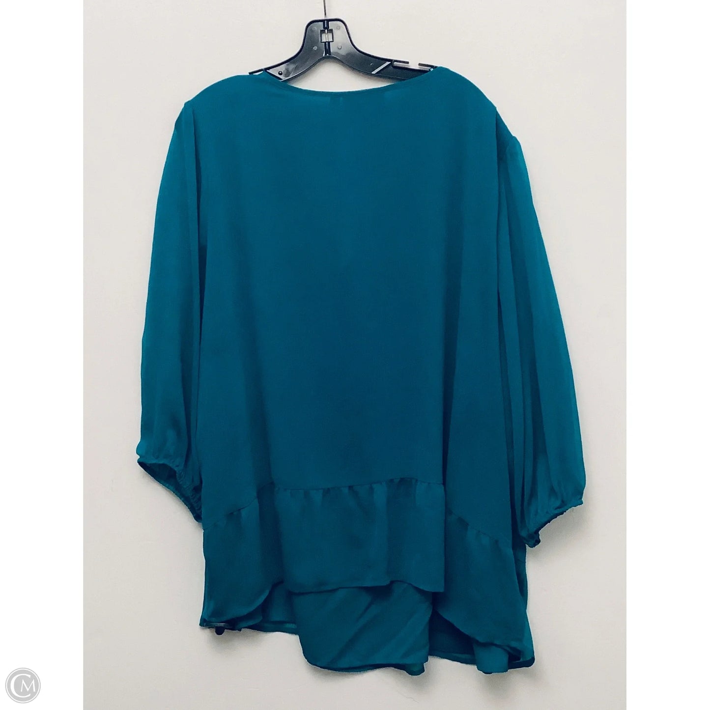 Top Long Sleeve Basic By Evri In Green, Size: 3x