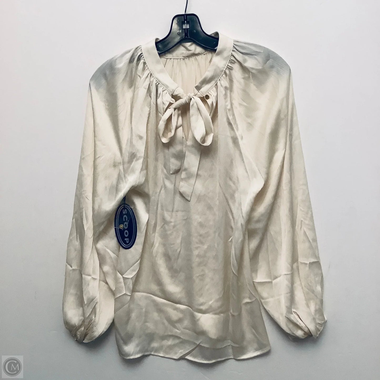 Top Long Sleeve Basic By Scoop In Cream, Size: S