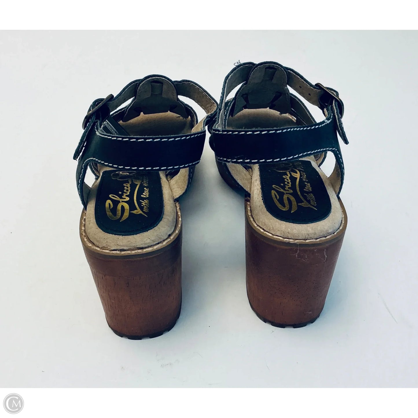 Sandals Heels Block By Sbicca In Black,Size: 6