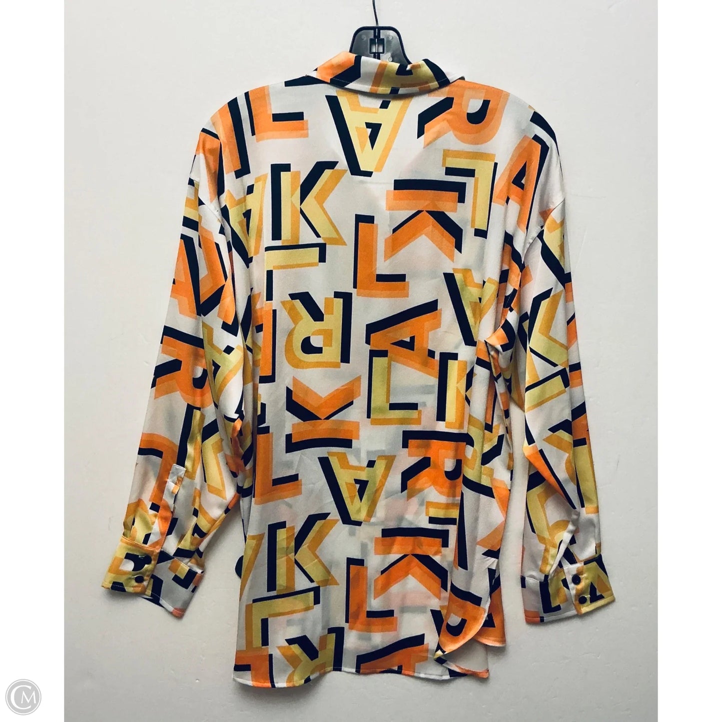 Top Long Sleeve Designer By Karl Lagerfeld In Yellow, Size: M