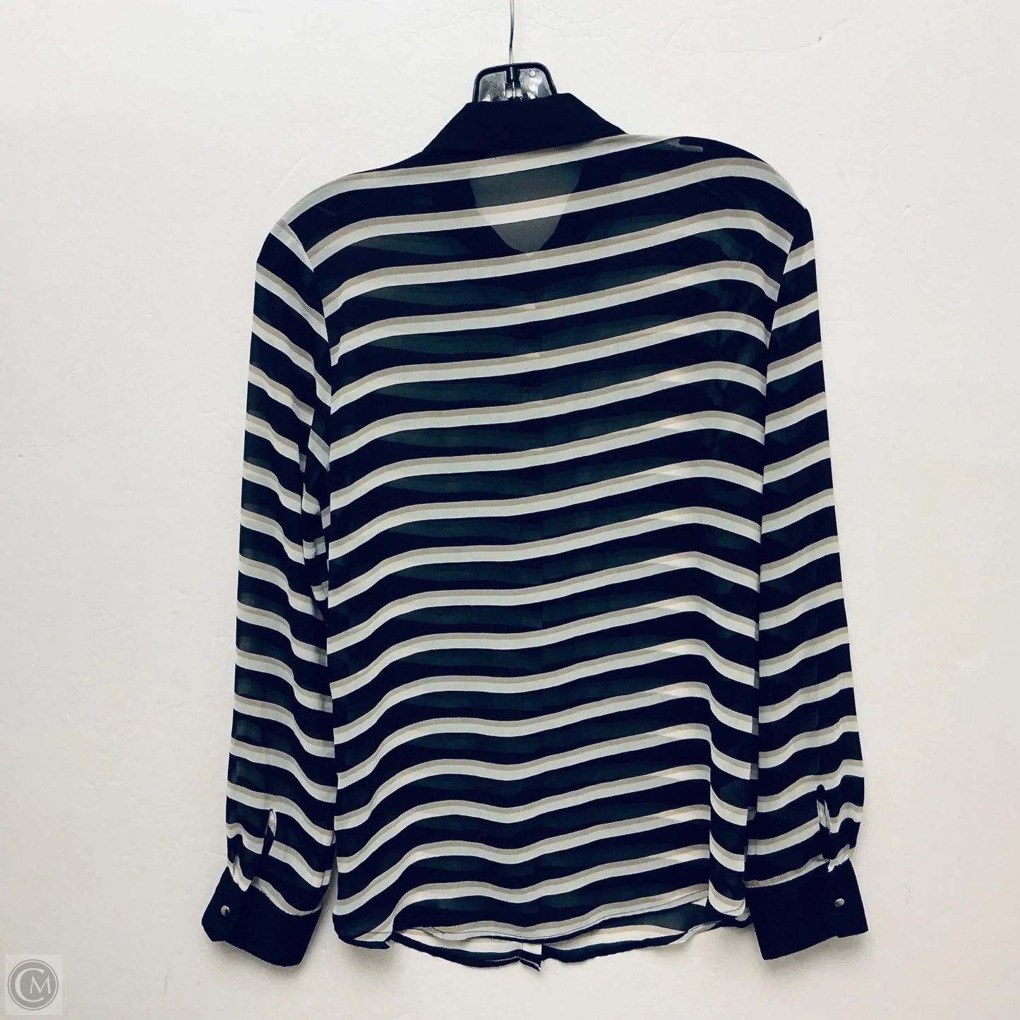 Top Long Sleeve By Ann Taylor In Striped Pattern, Size: M