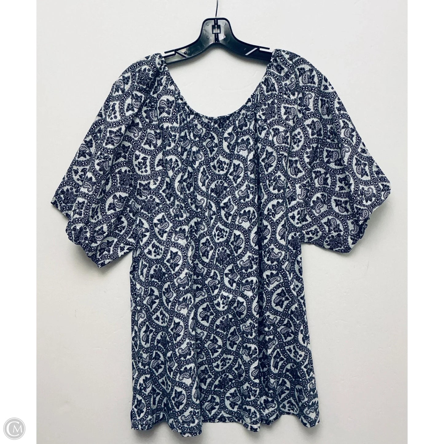 Top Short Sleeve By Lane Bryant In Black & White, Size: 4x