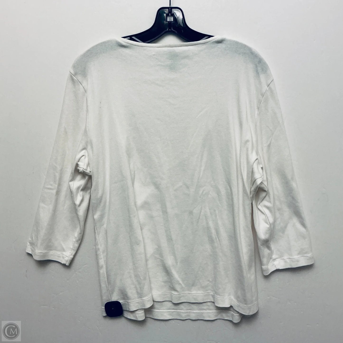 Top Long Sleeve By Karen Scott In White, Size: Xl
