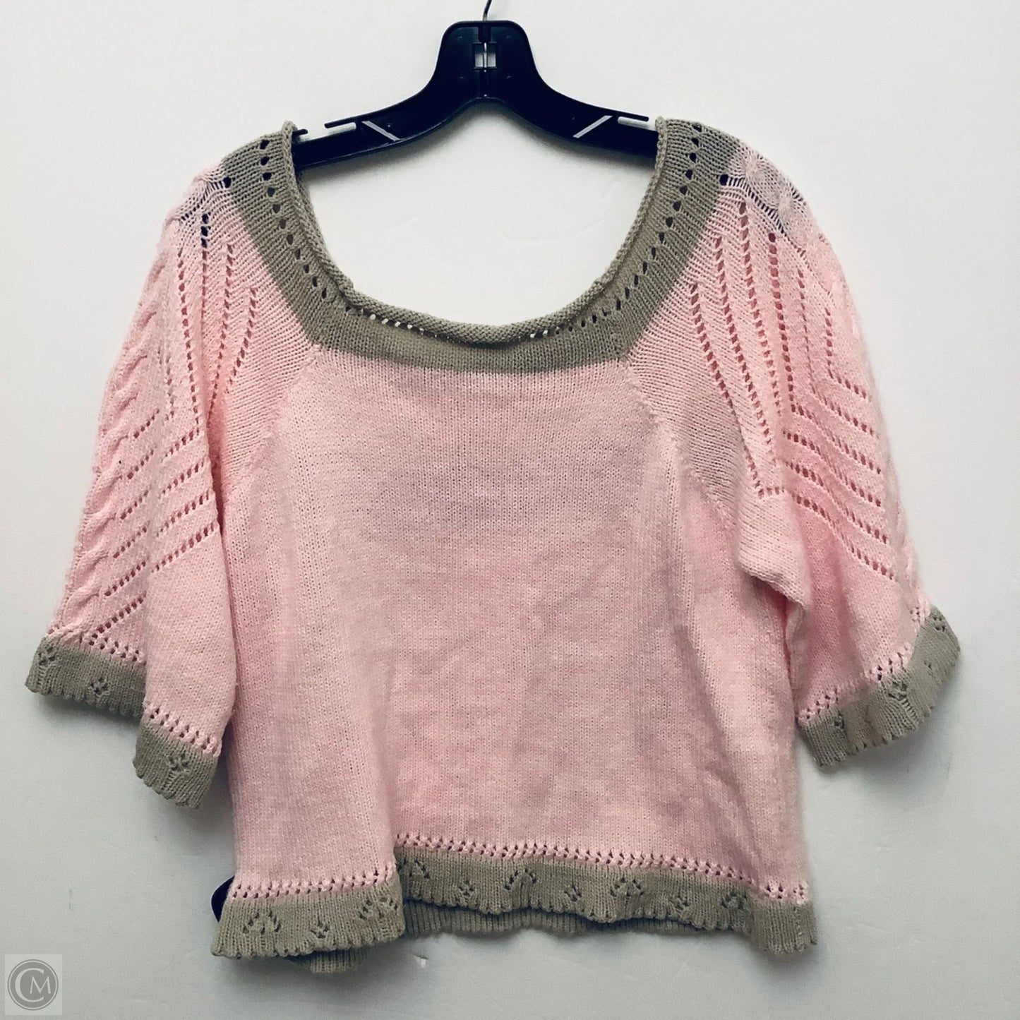 Sweater Short Sleeve By Clothes Mentor In Pink, Size: L