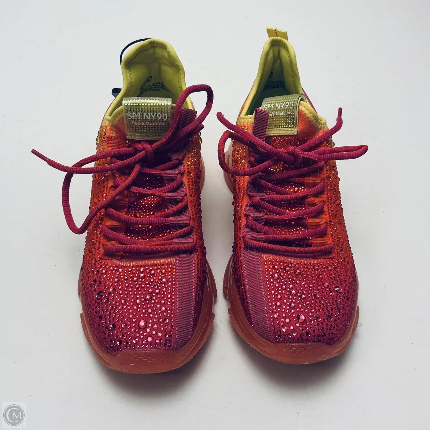 Shoes Sneakers By Steve Madden In Pink & Yellow, Size: 10