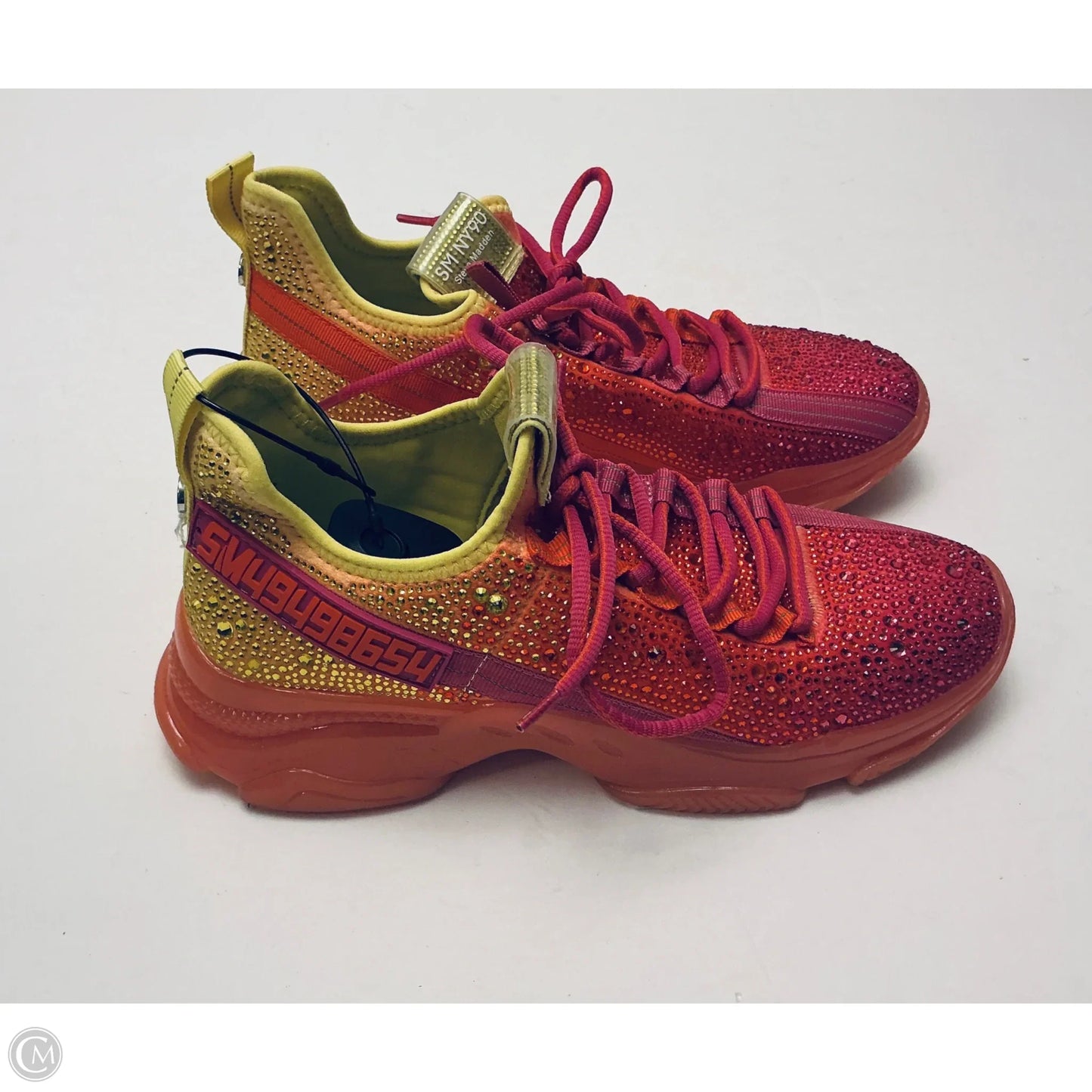 Shoes Sneakers By Steve Madden In Pink & Yellow, Size: 10