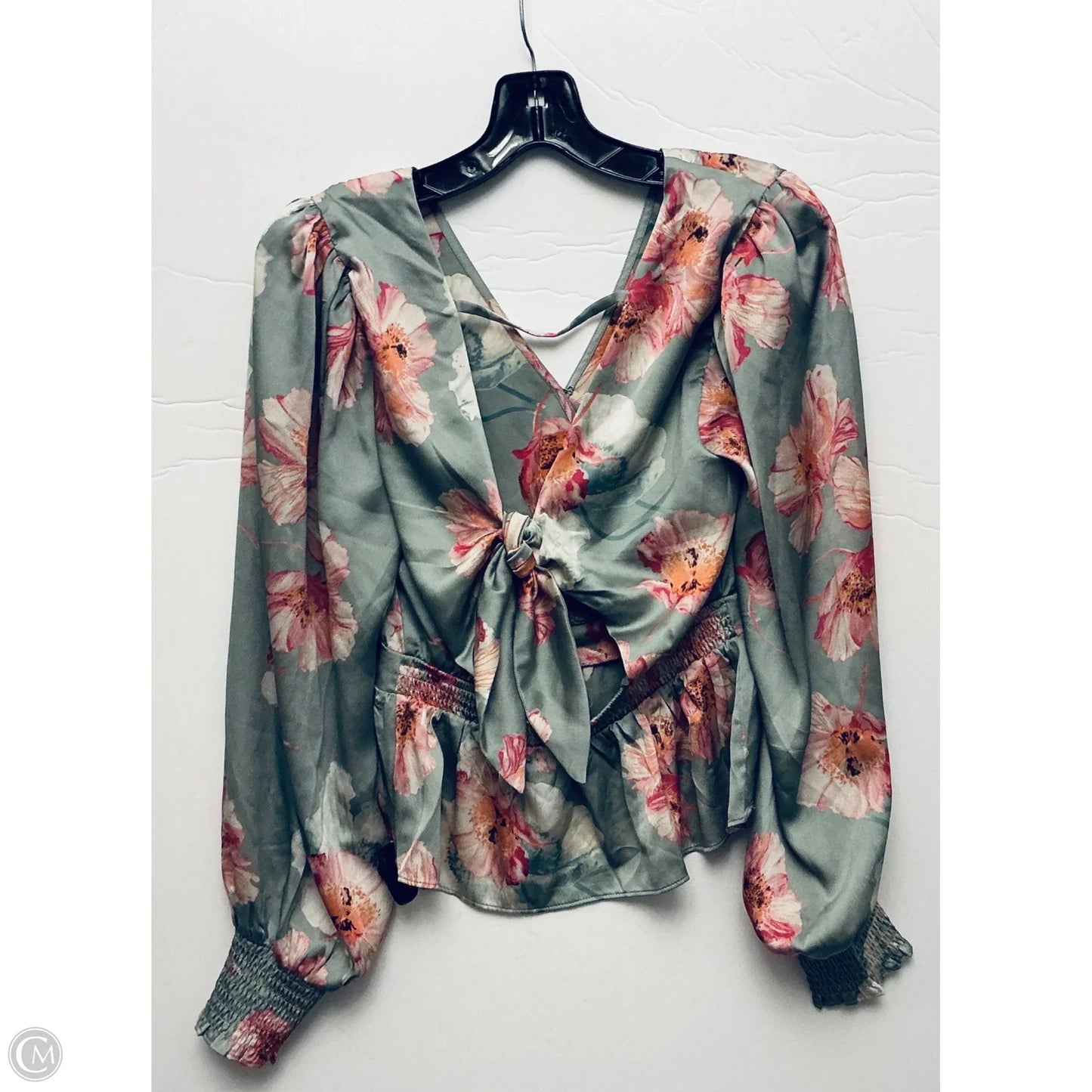 Top Long Sleeve By Express In Grey & Pink, Size: S