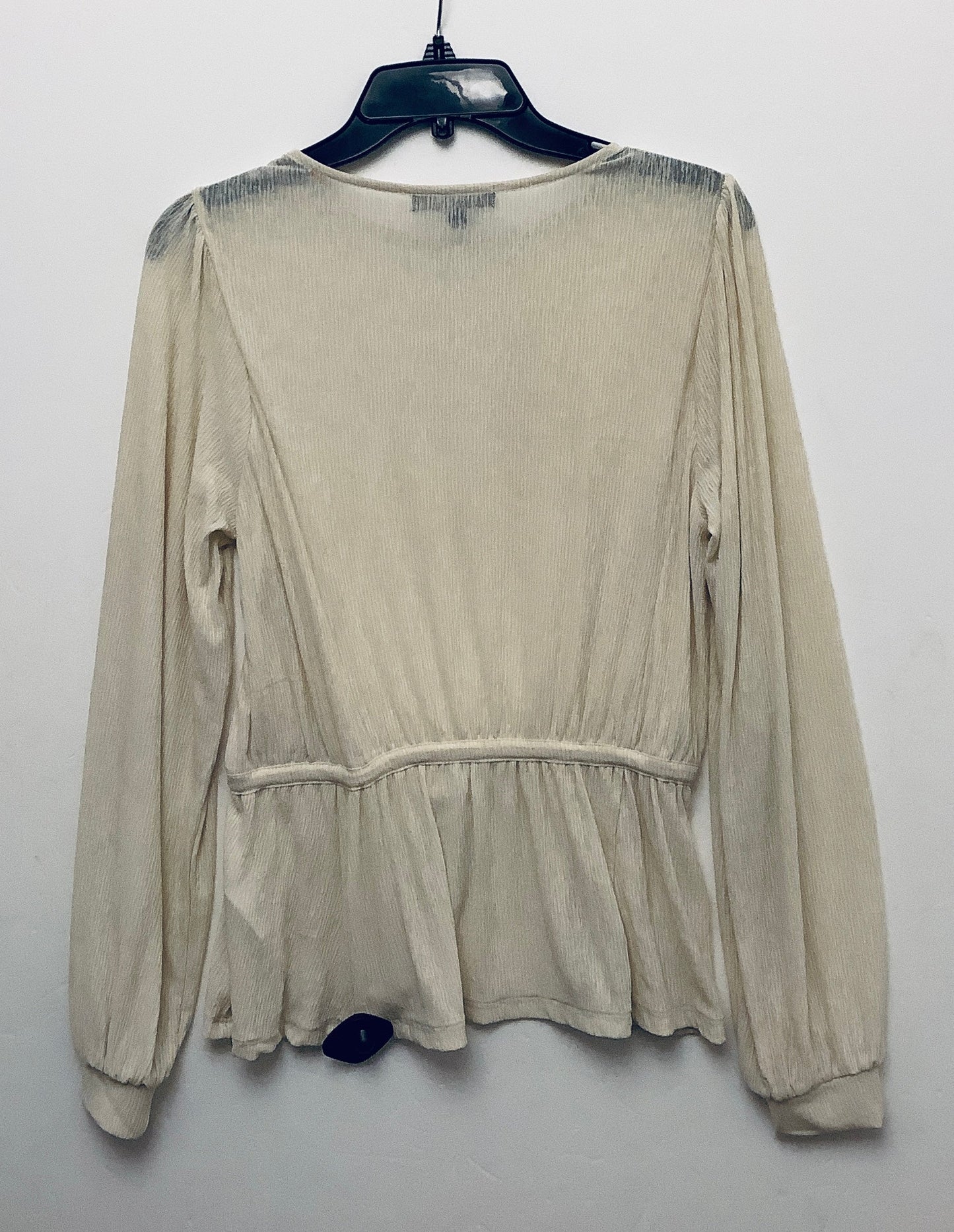 Top Long Sleeve By Banana Republic In Cream, Size: S