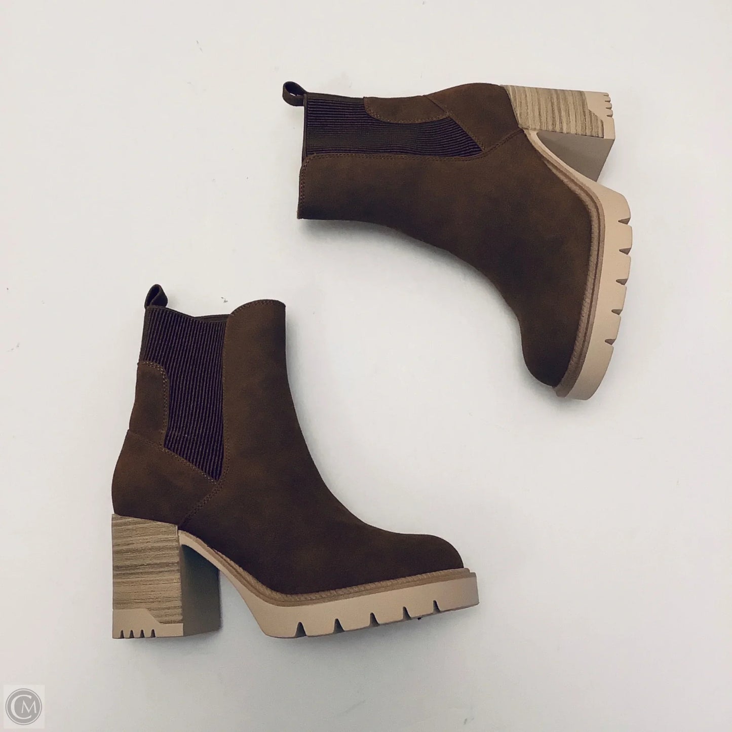 Boots Ankle Heels By Mia In Brown, Size: 6