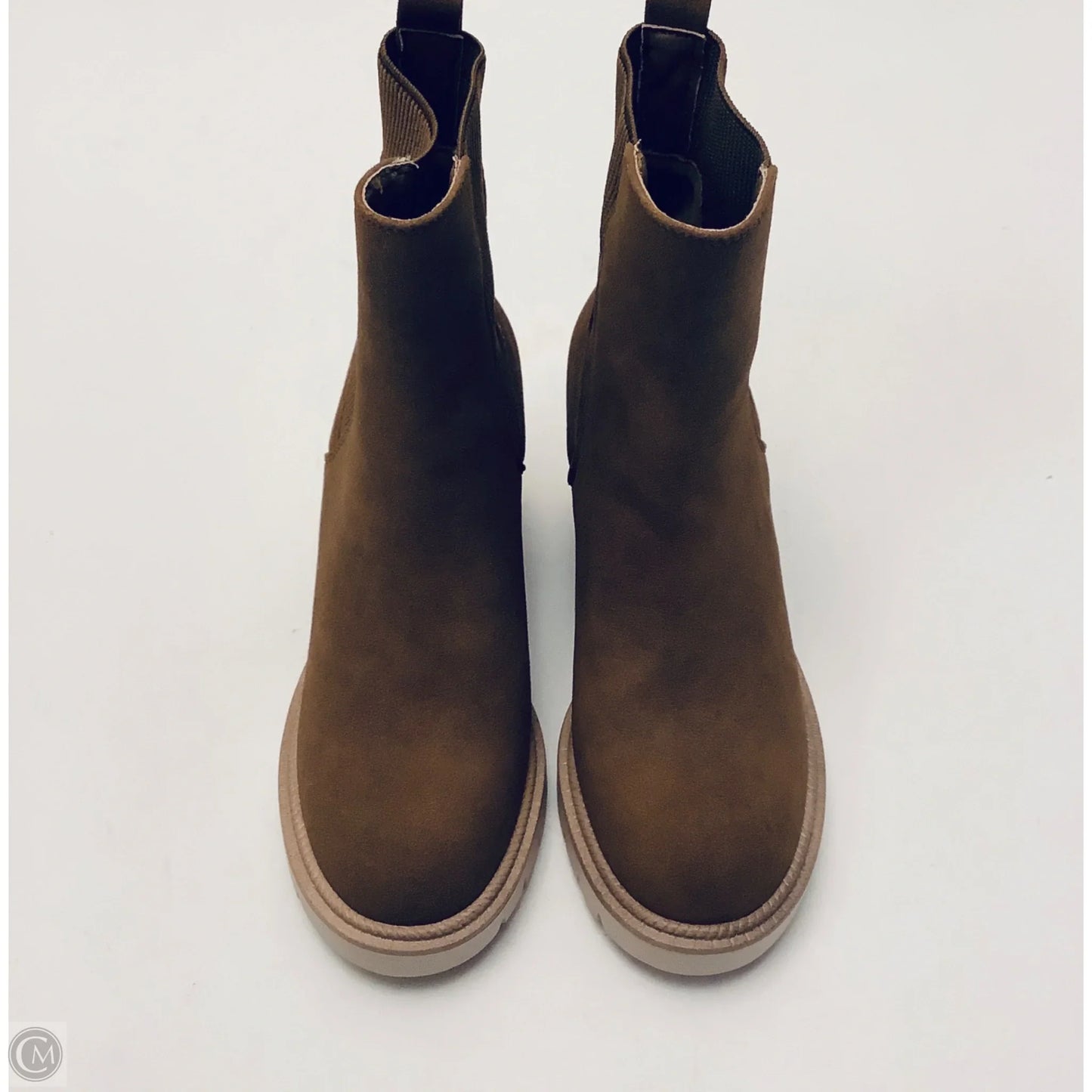 Boots Ankle Heels By Mia In Brown, Size: 6
