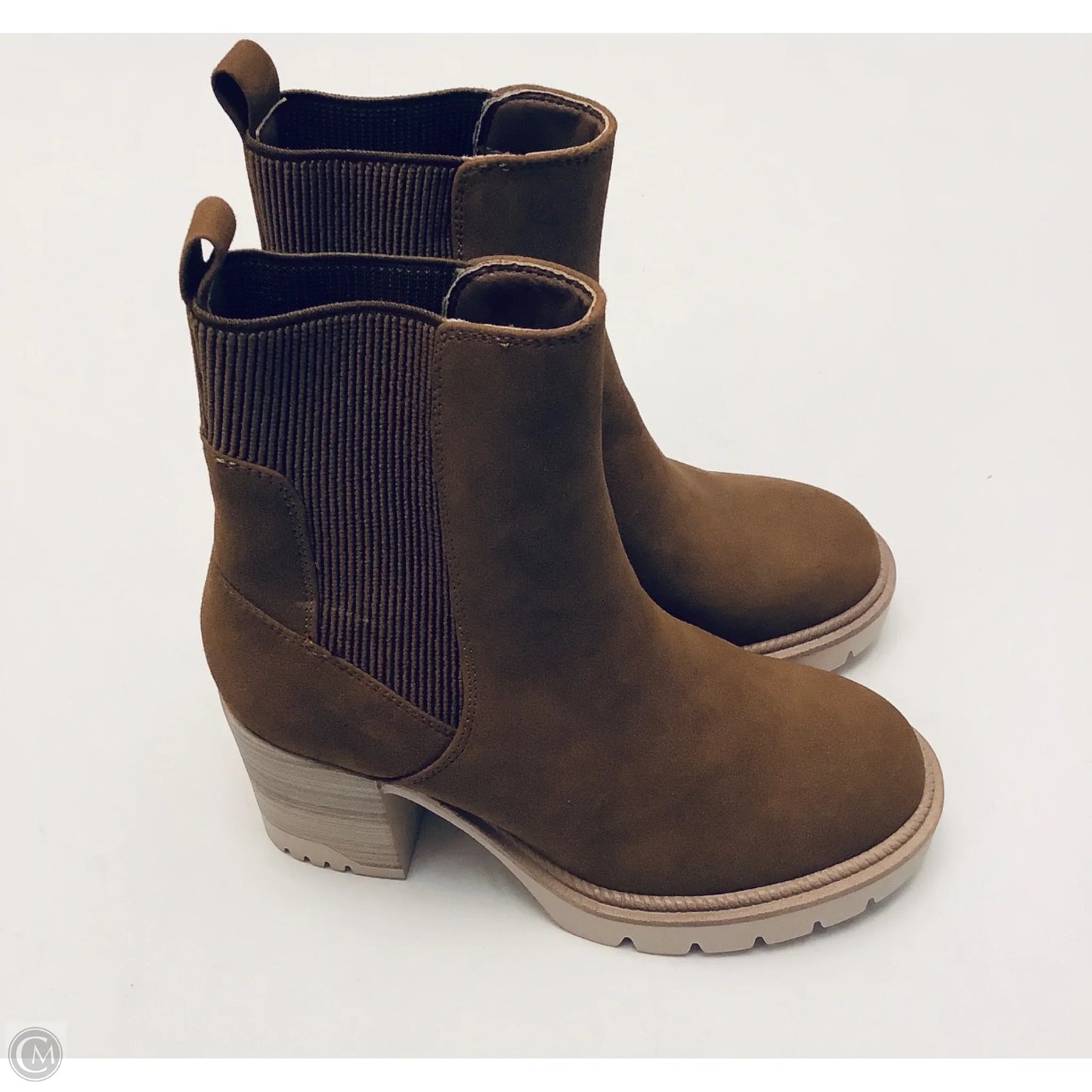 Boots Ankle Heels By Mia In Brown, Size: 6