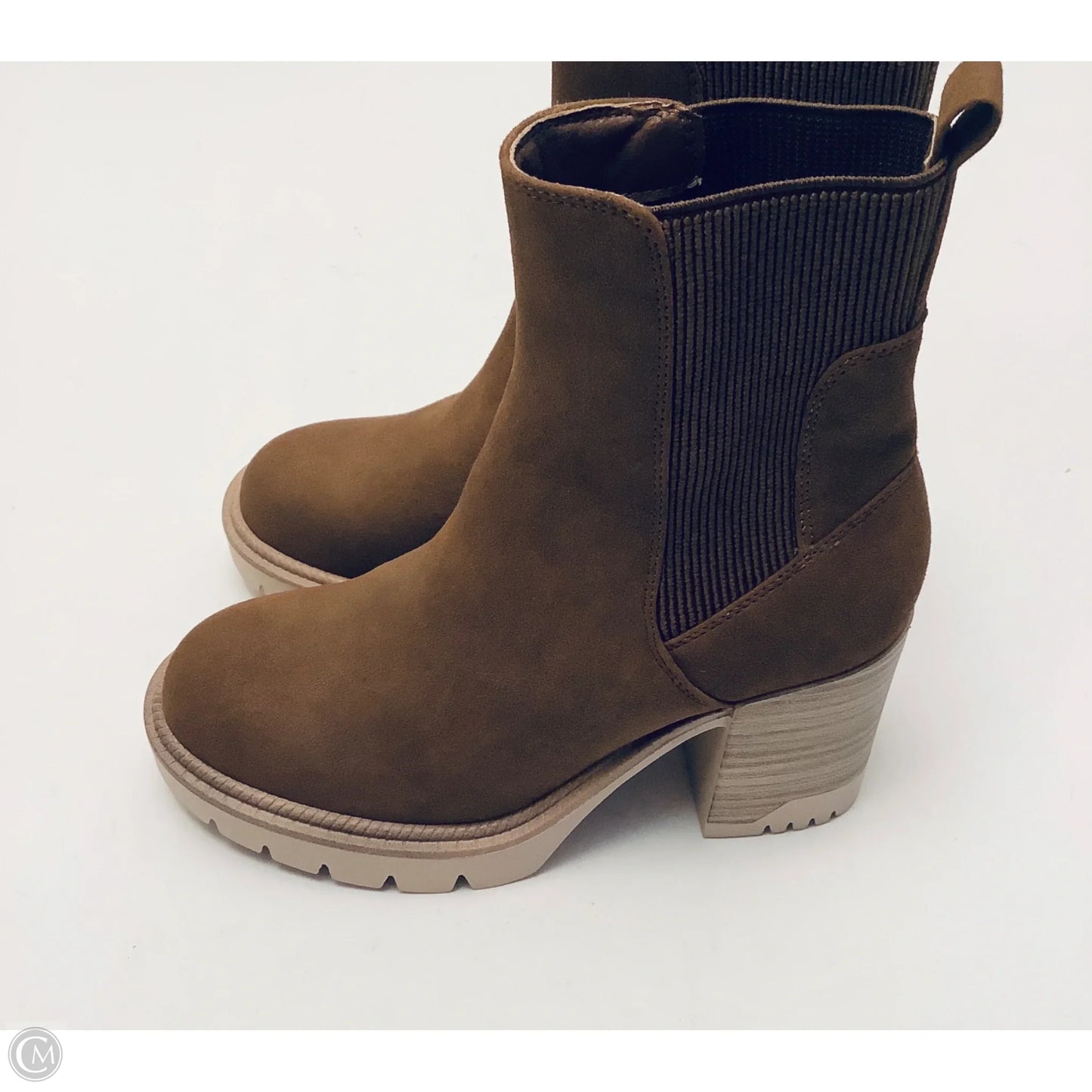 Boots Ankle Heels By Mia In Brown, Size: 6