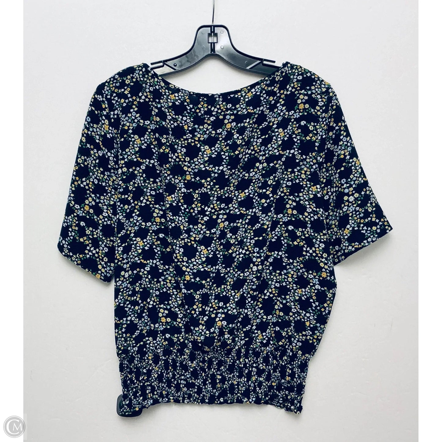 Top Short Sleeve Designer By Michael Kors In Navy, Size: L
