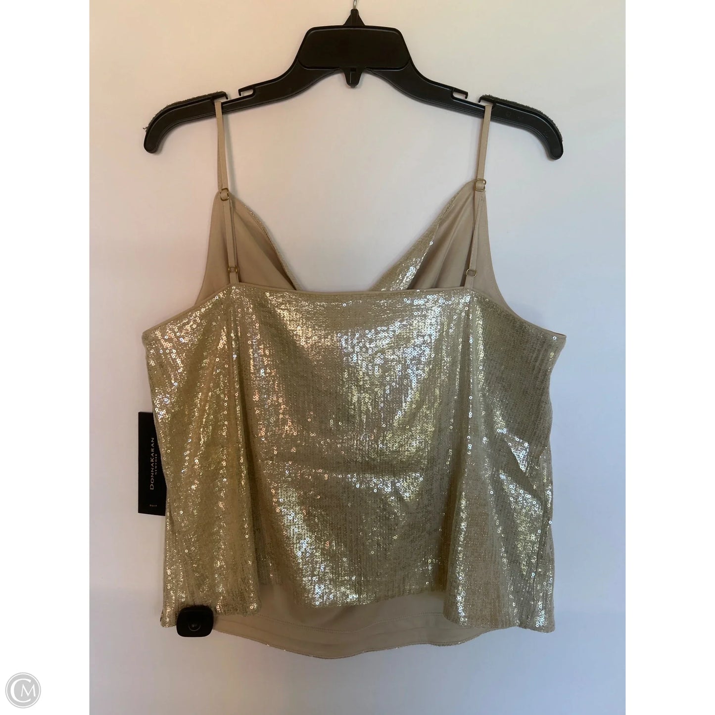 Top Sleeveless By Donna Karan In Gold, Size: Xl