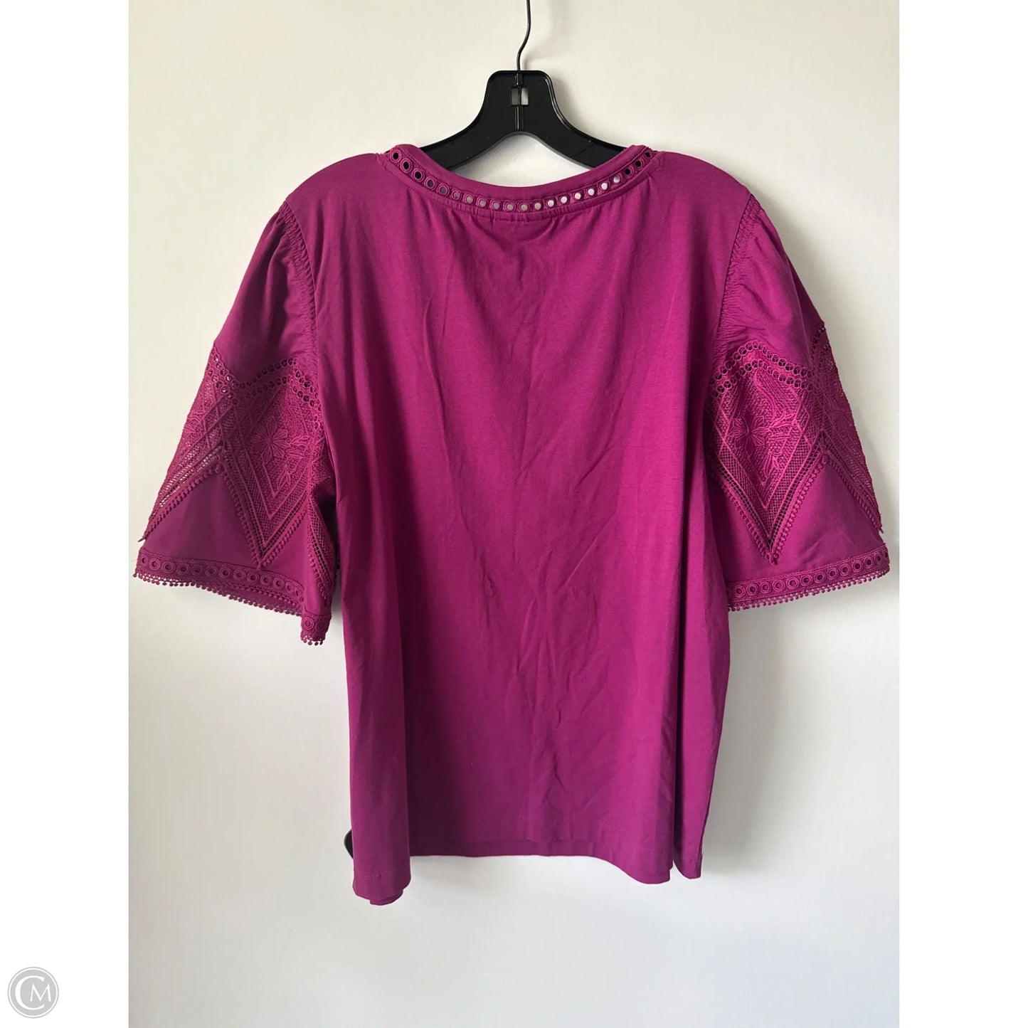 Top Short Sleeve By Chicos In Purple, Size: Xl